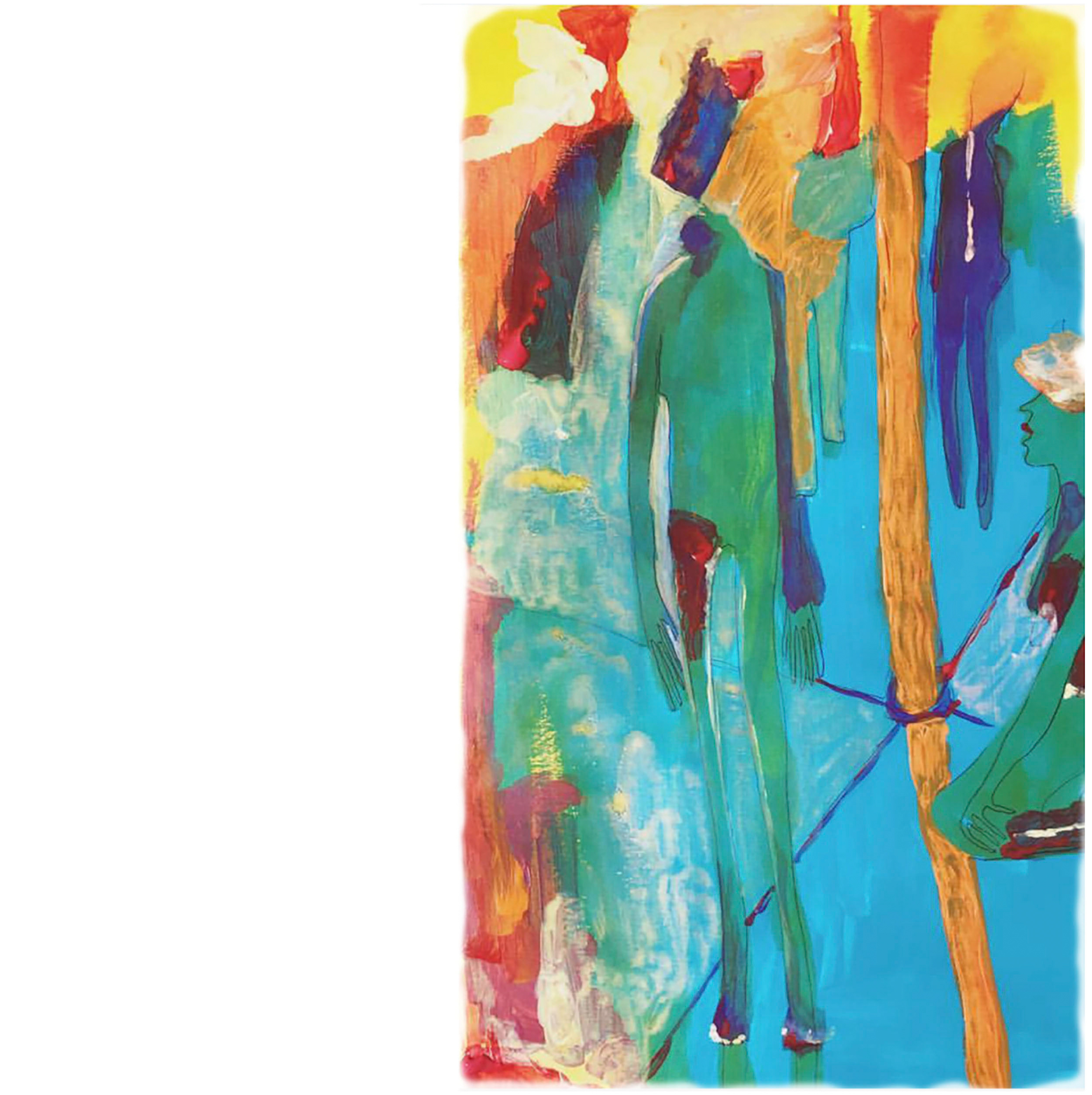 Stepping into the white, mixed media, 40x25cm