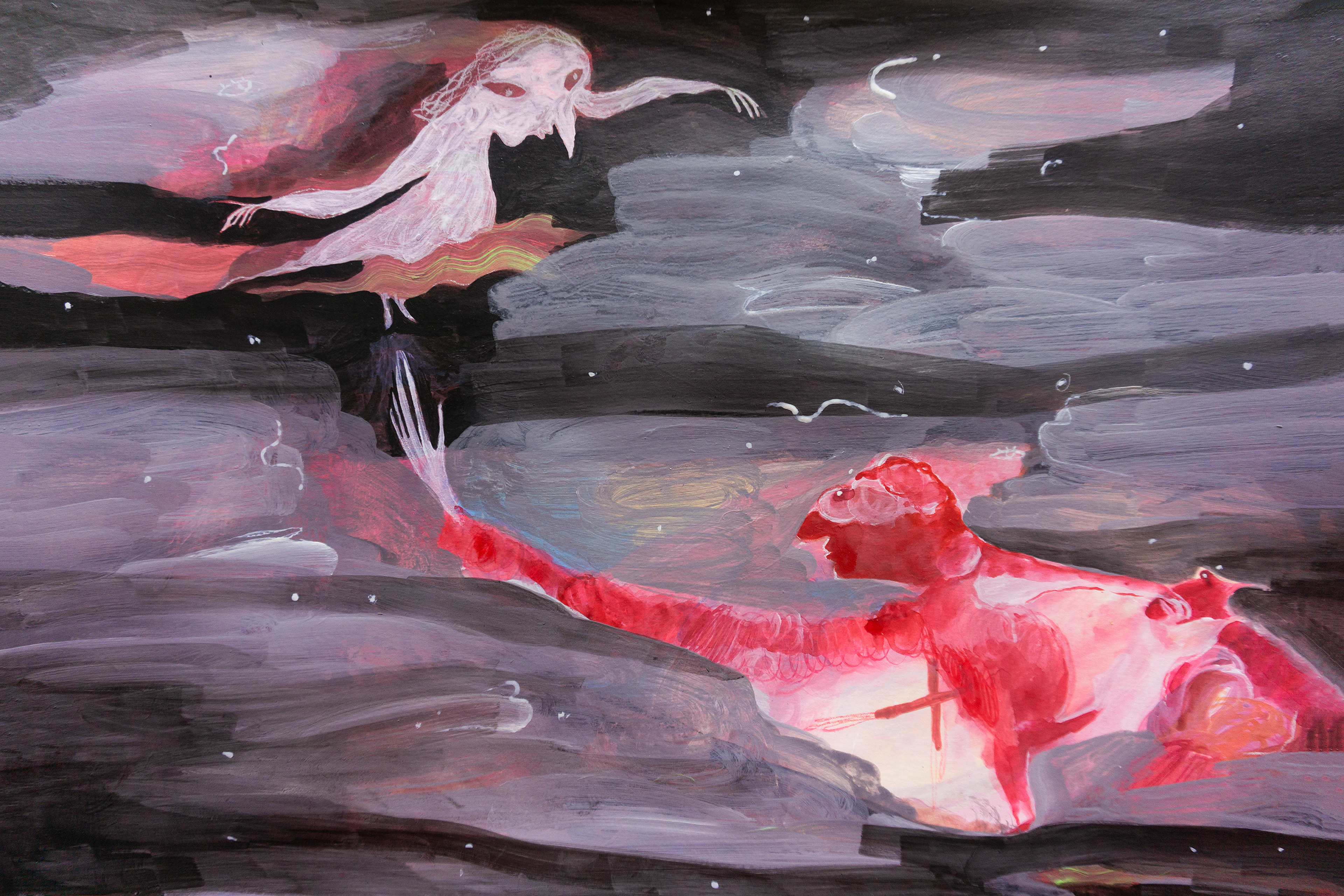 Whitchy witch, mixed media 52x40 cm
