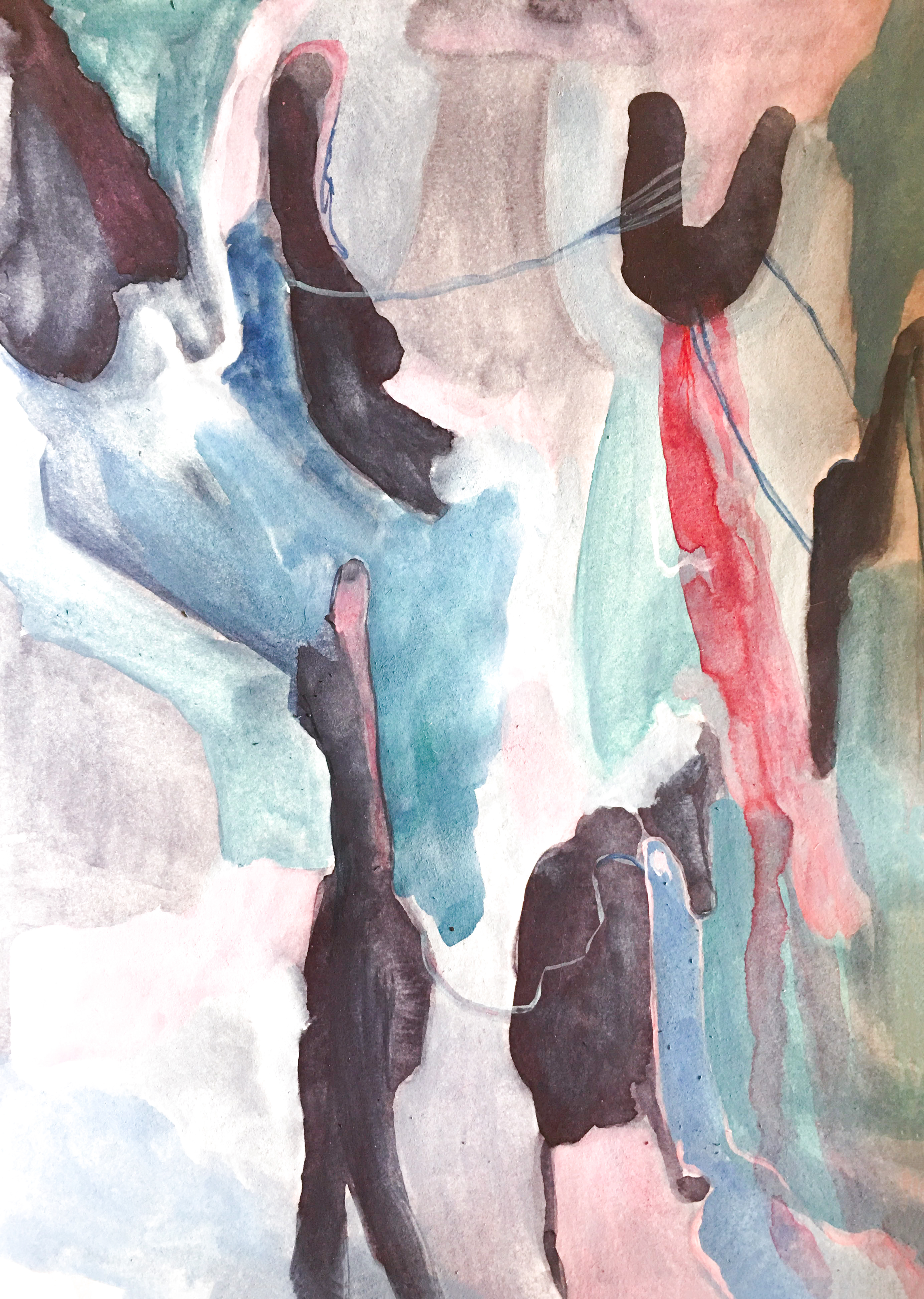 One question to ask , watercolour on paper, 29x21cm