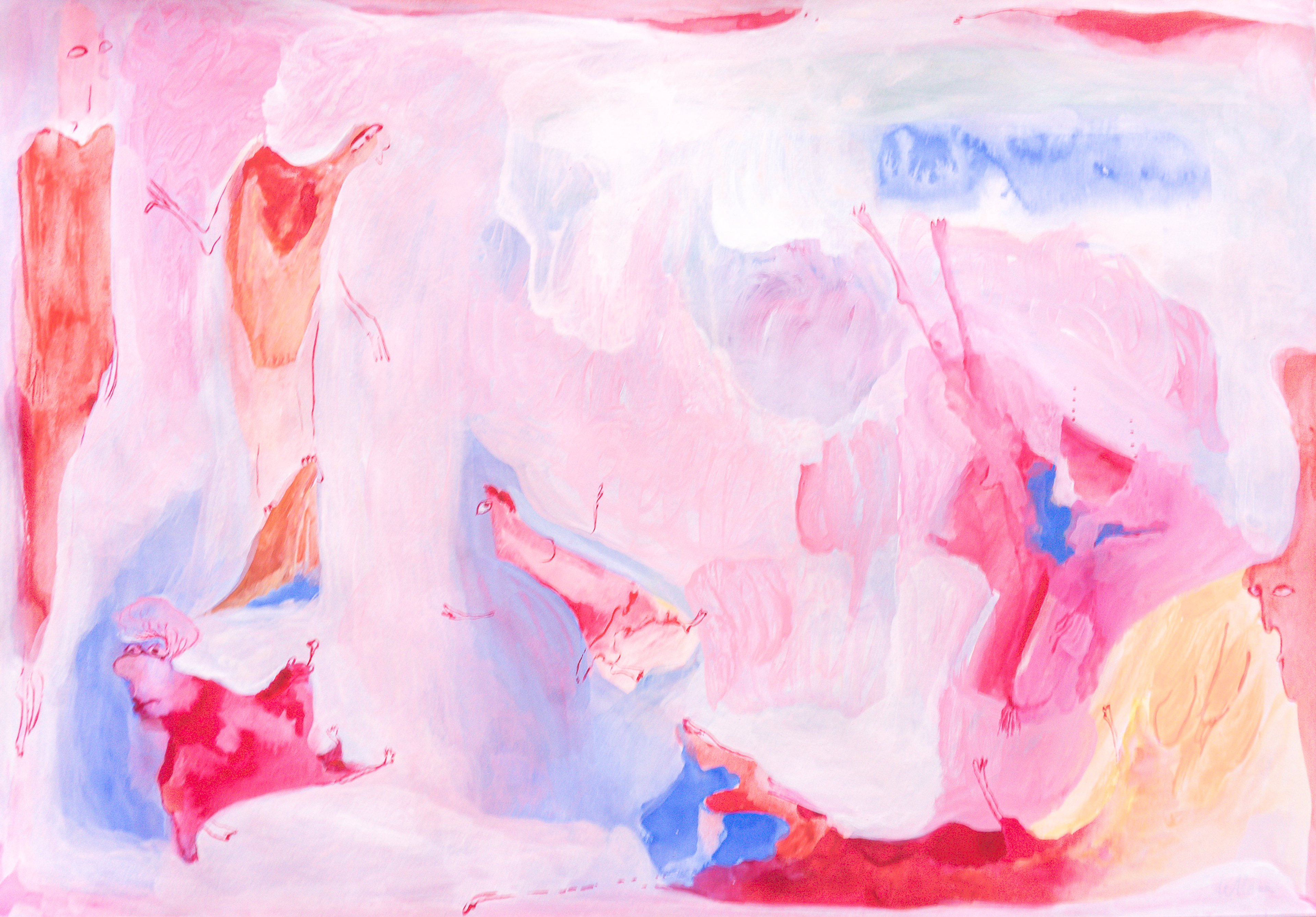 Floating in possibilities series, mixed media on paper, 50x30
