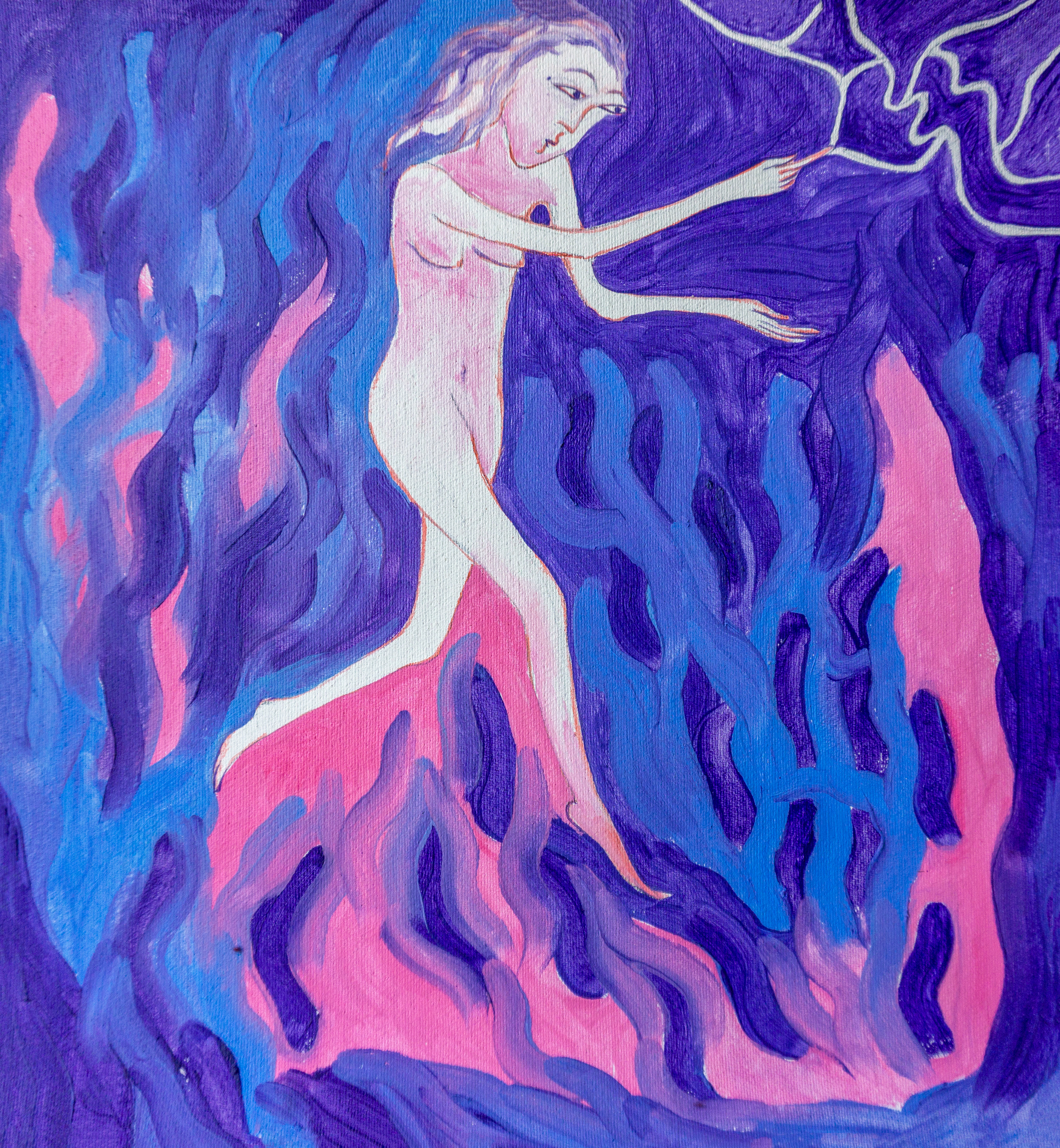 One touch and Sphinx awakens, oil on canvas, 31x29cm