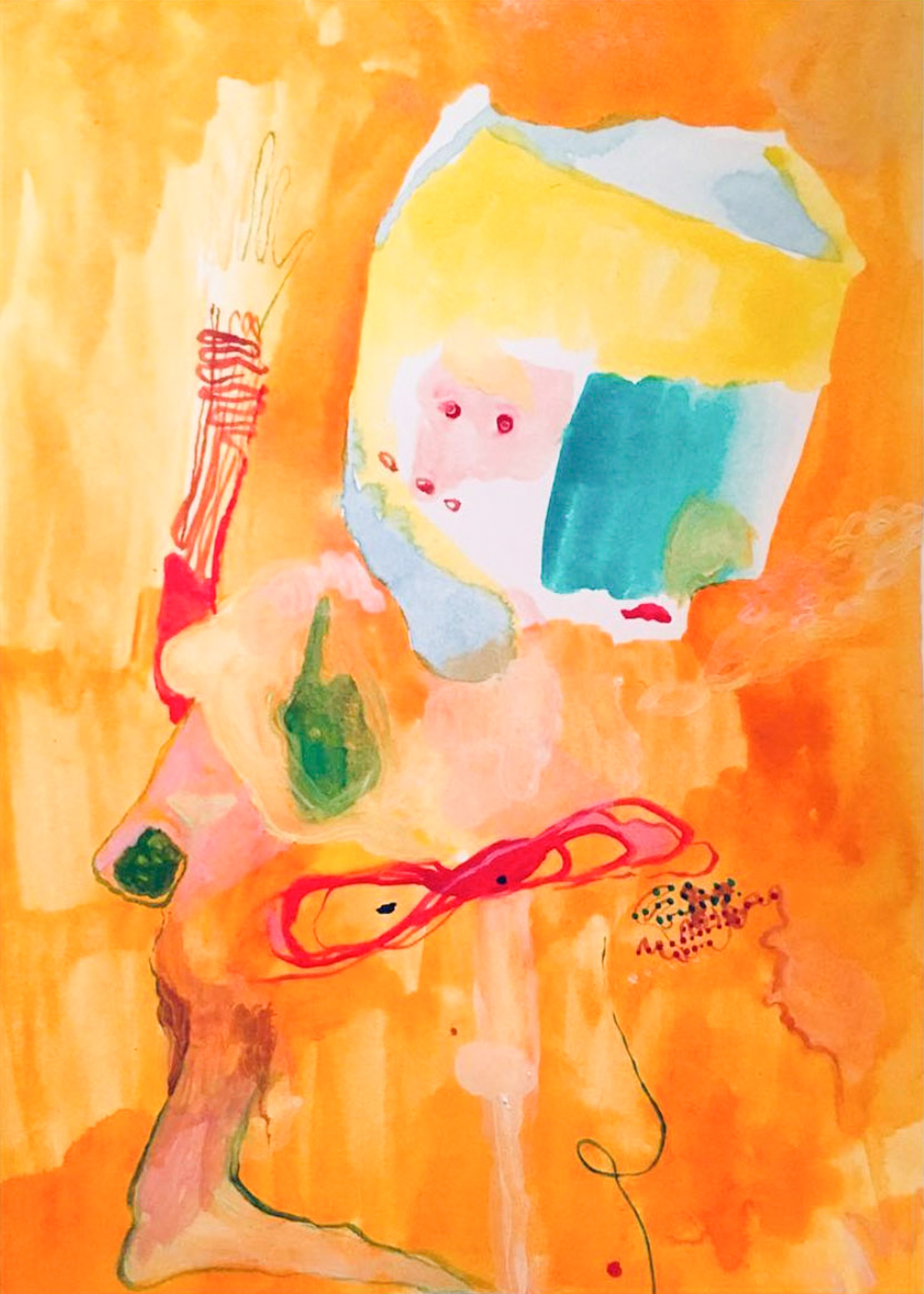 I am objecting, mixed media on paper, 21x29cm