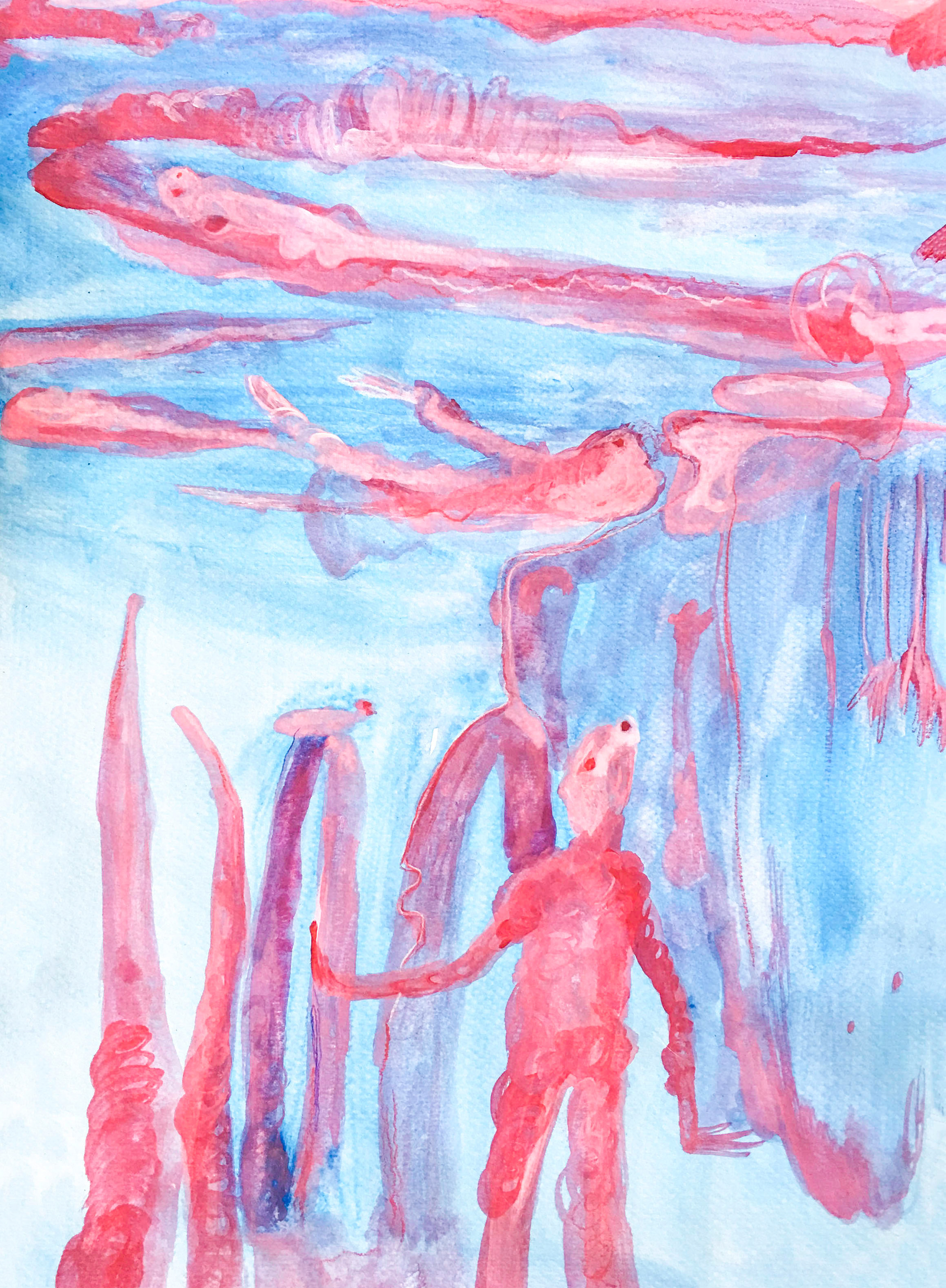 In the air, mixed media, 29x21cm