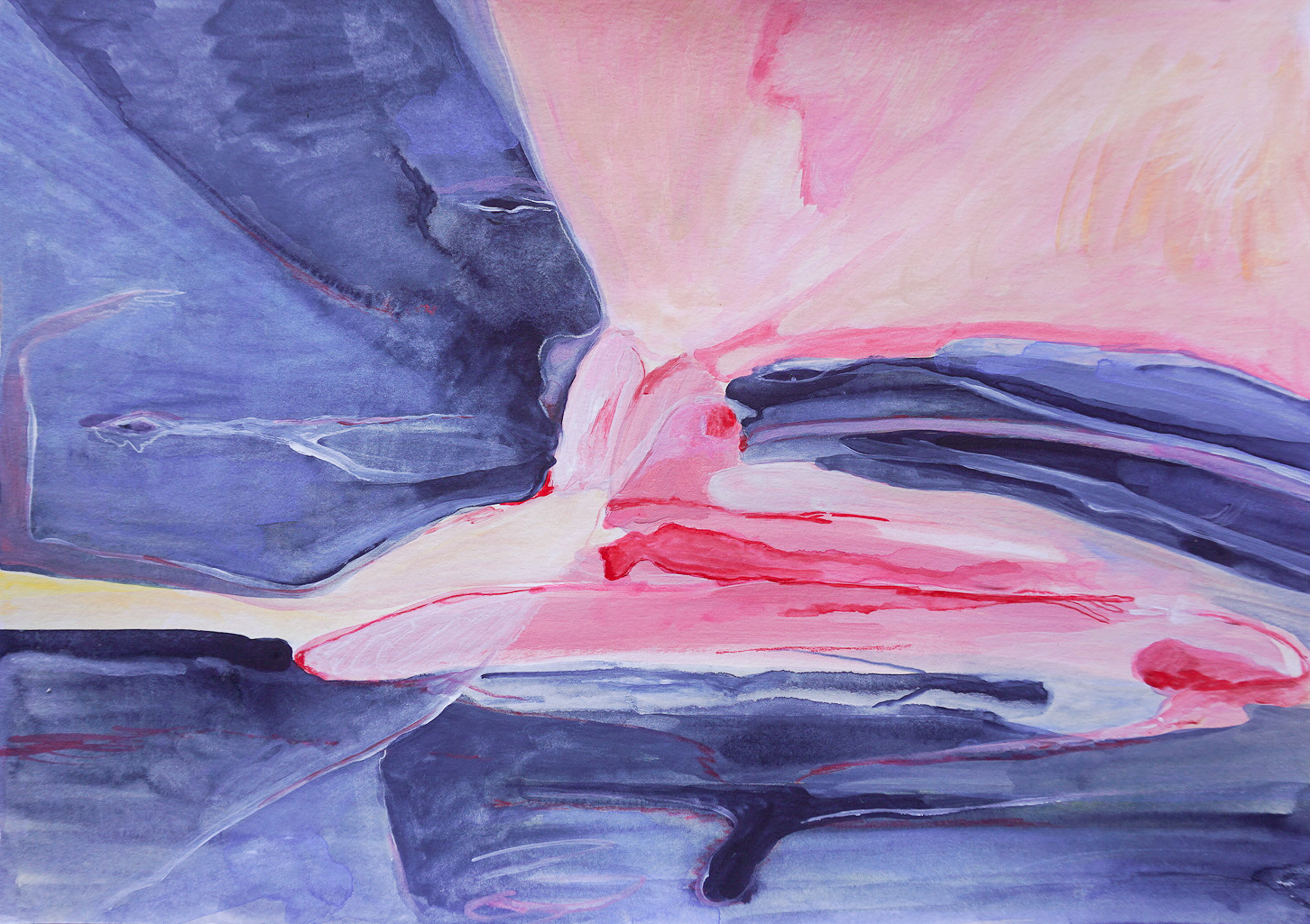 Jealous man, mixed media on paper, 42x30cm