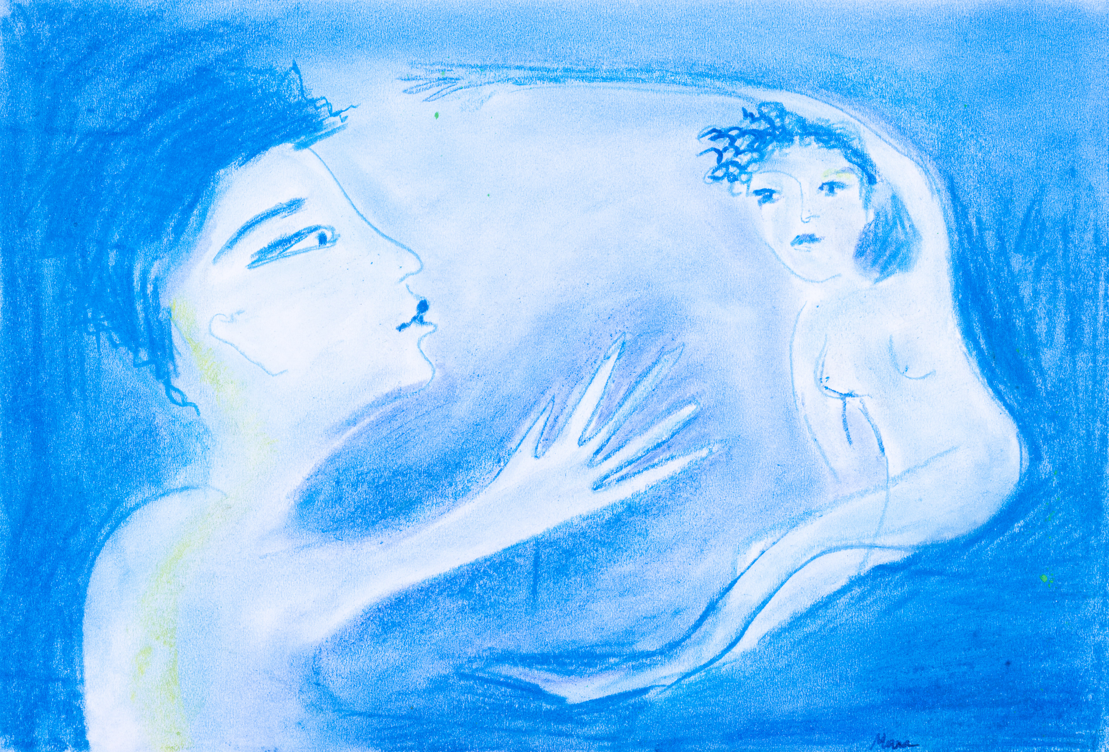 Give me your hand, chalk on paper, 42x29cm