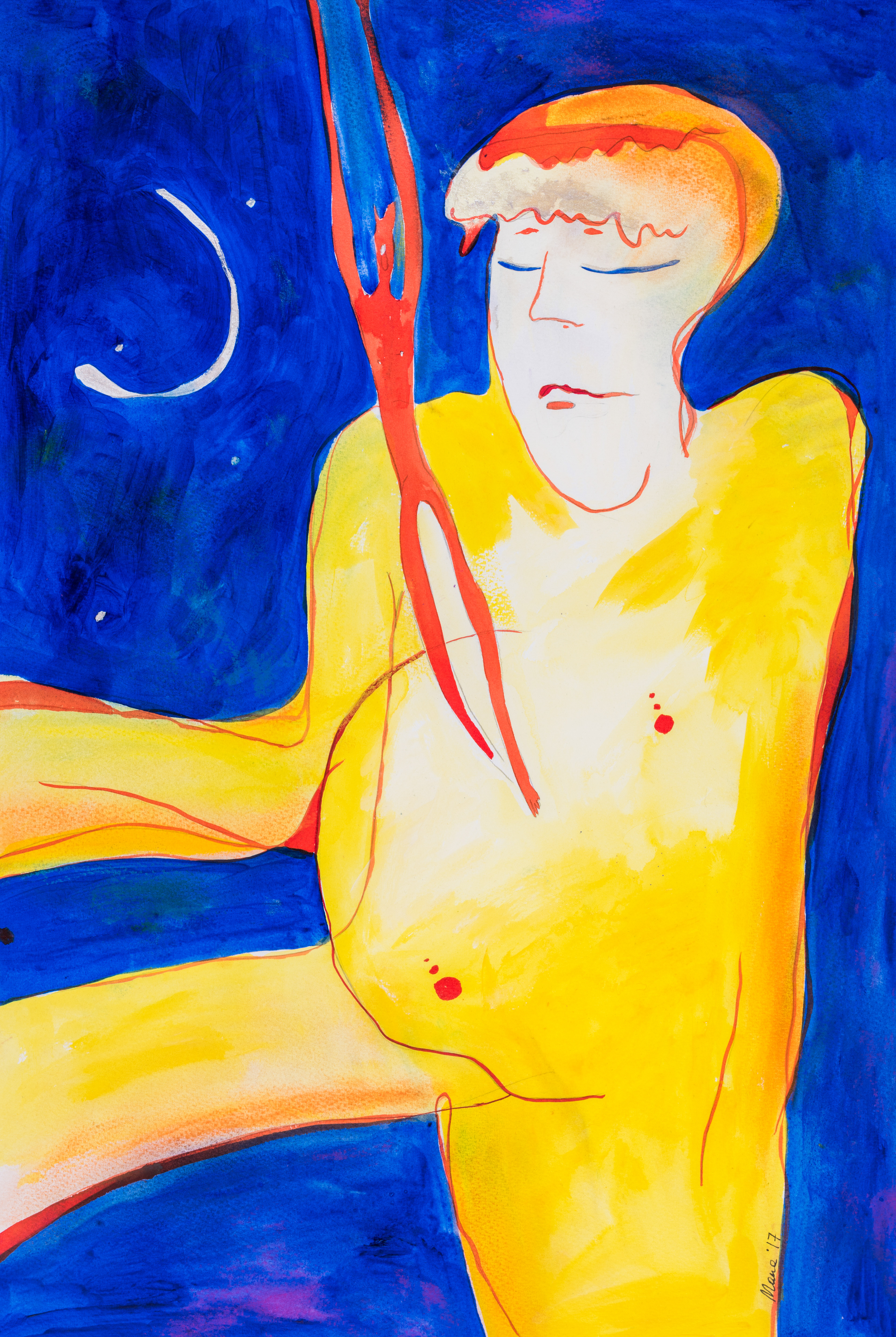 Close your eyes, mixed media, 42x29cm