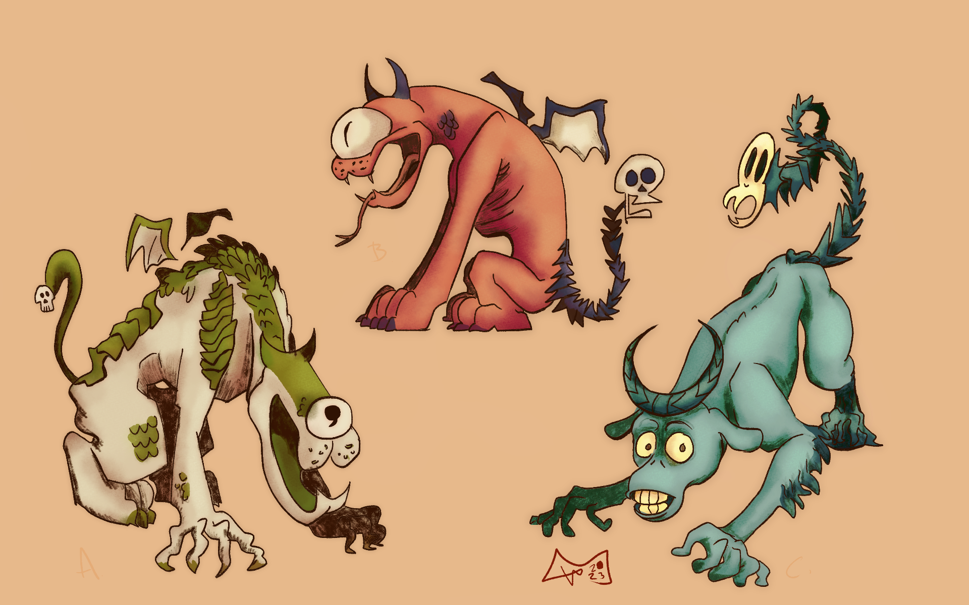 Medieval Times Inspired Monster Iterations