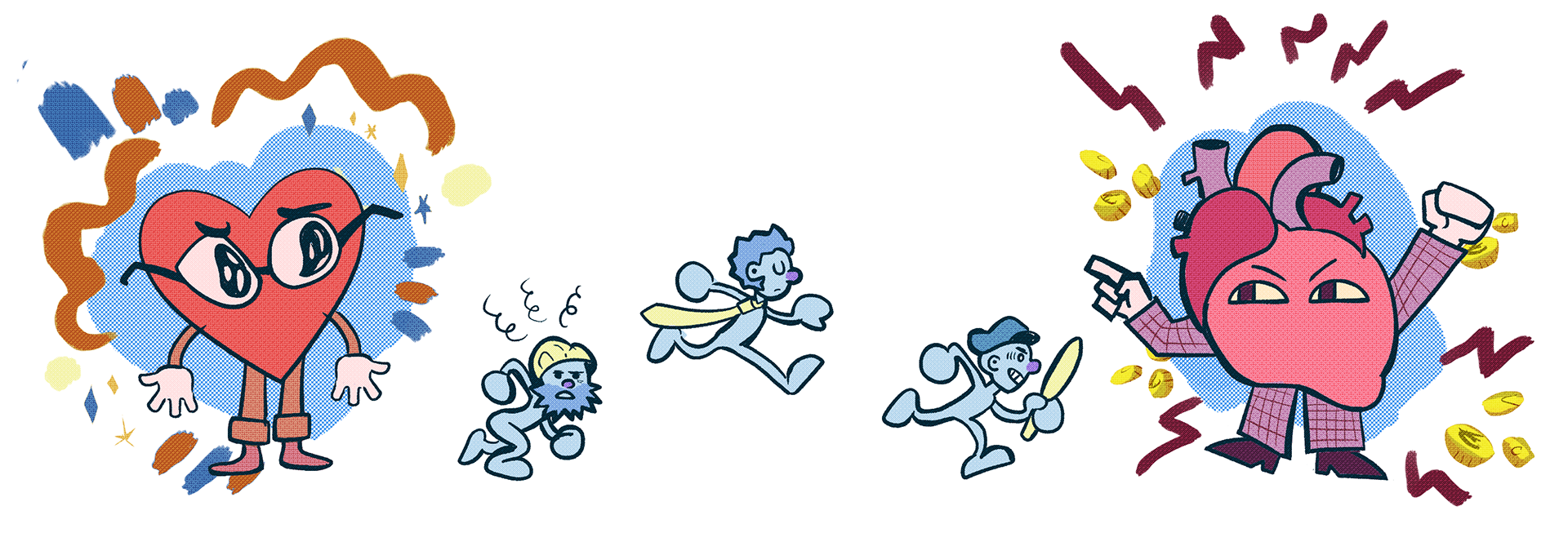 Illustration for an Editorial piece about Populism, Finnish Peace Committee, 2024