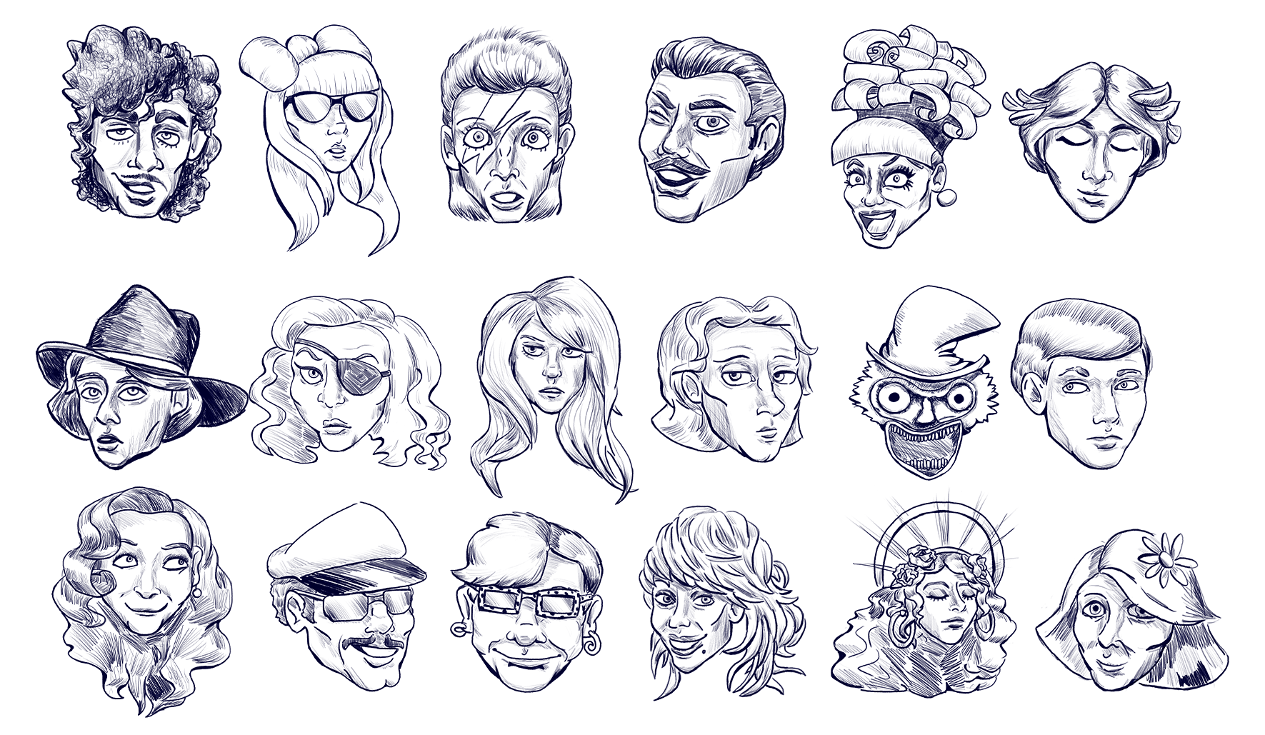 Queer Icons I made for an 3-day Pride Game Jam in 2020!