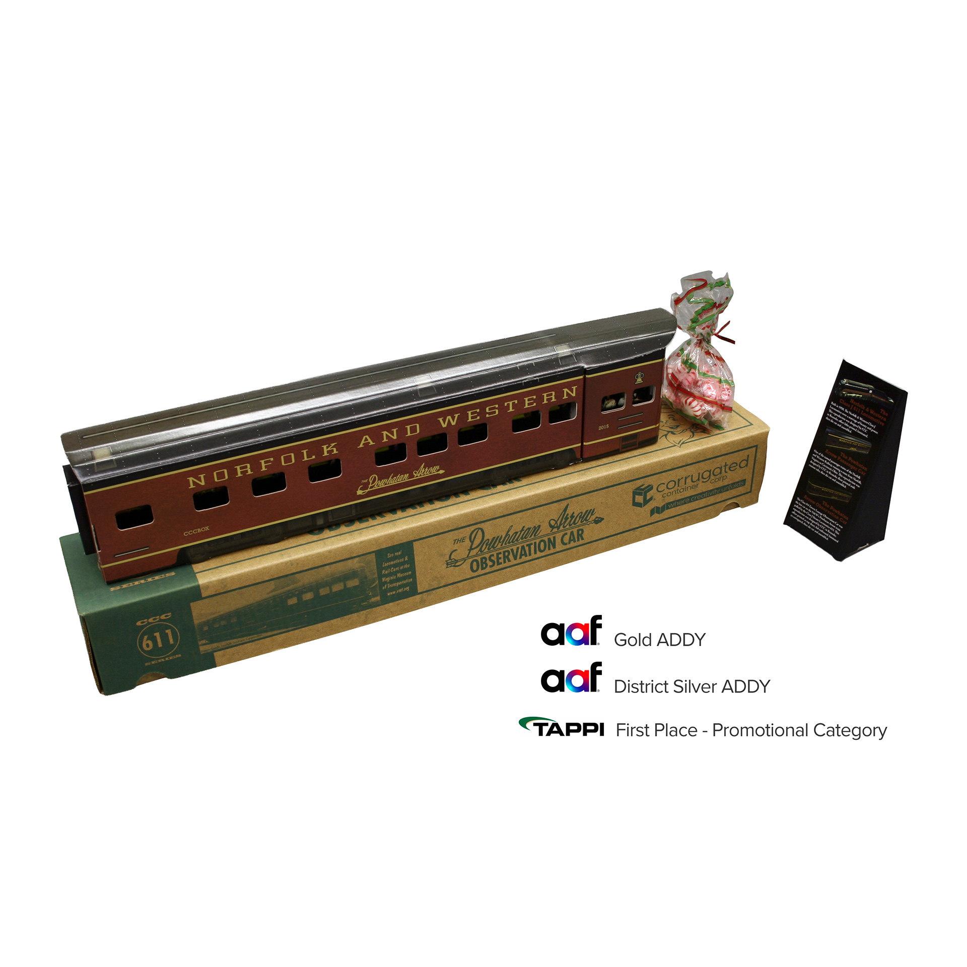 611 Train Series Powhatan Arrow Observation Car | AAF District Silver ADDY Award | TAPPI First Place Promotional Category