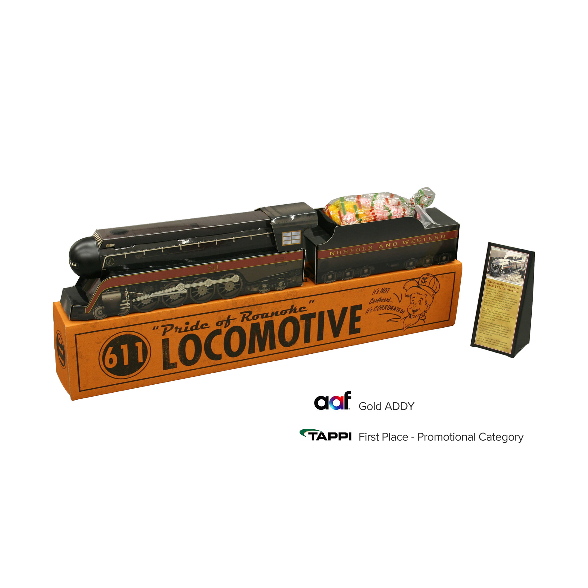 611 Train Series Locomotive & Tender | AAF Gold ADDY | TAPPI First Place Promotional Category