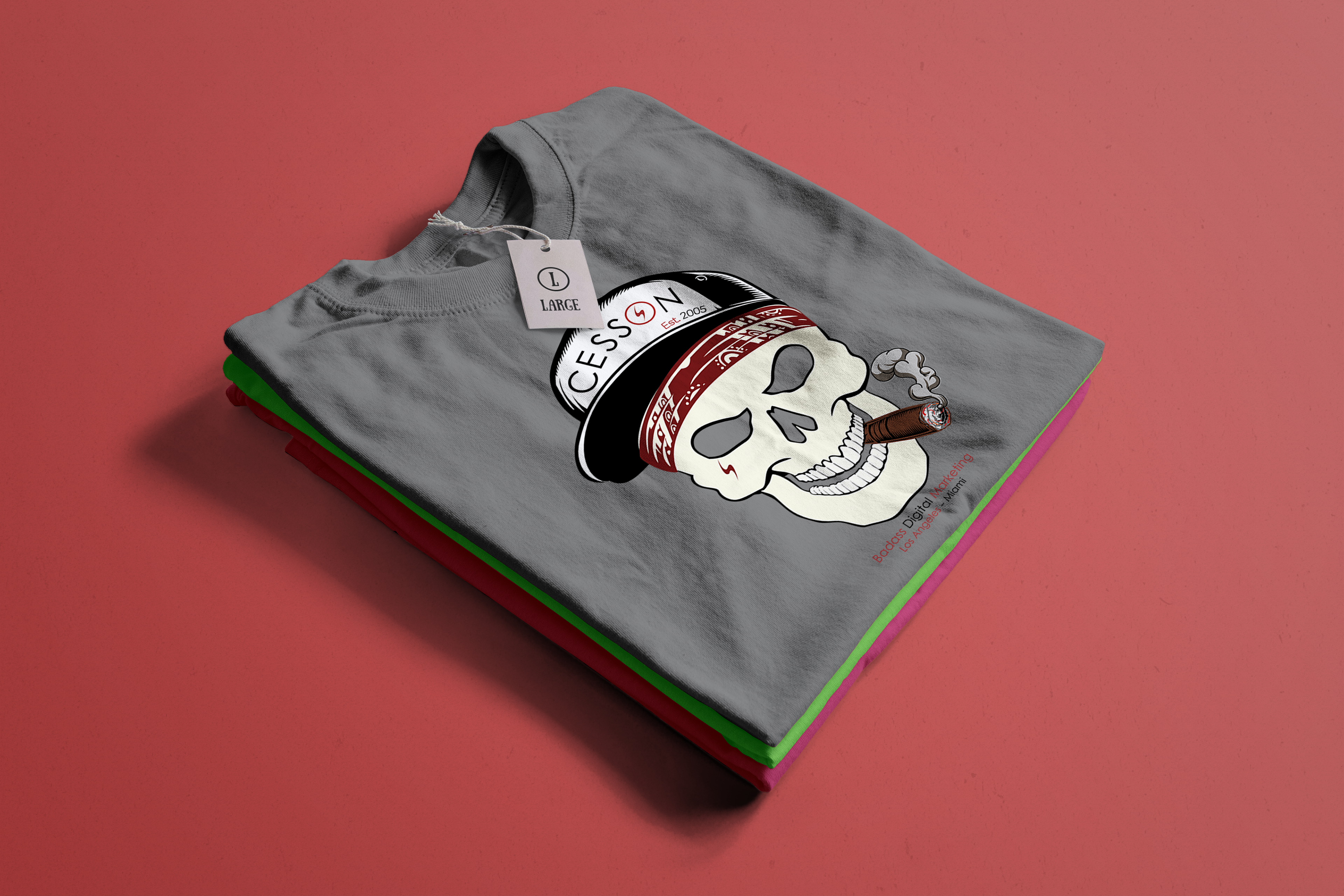 Smoking Skull T-shirt Design