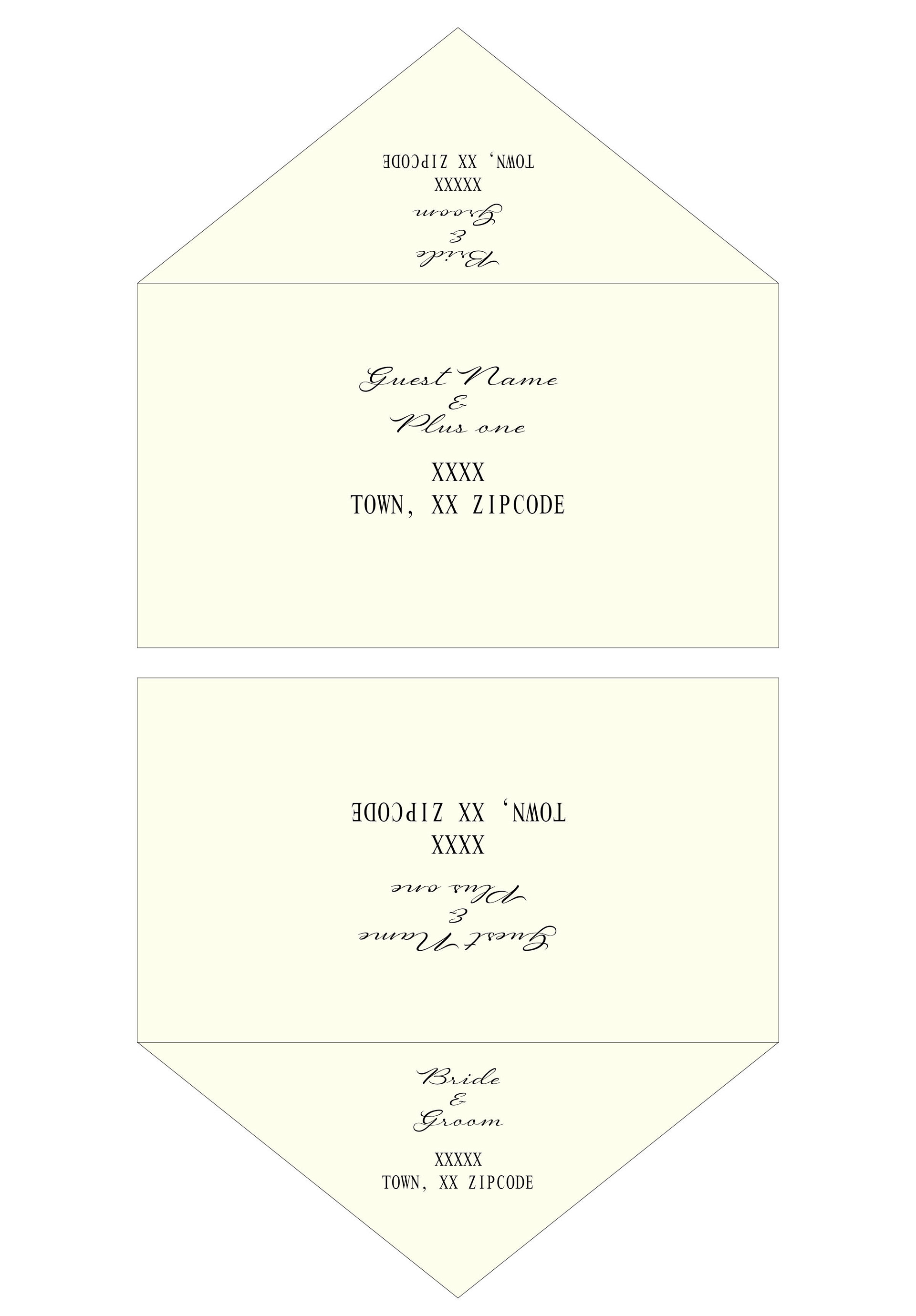 Envelopes matched to Save the Date font