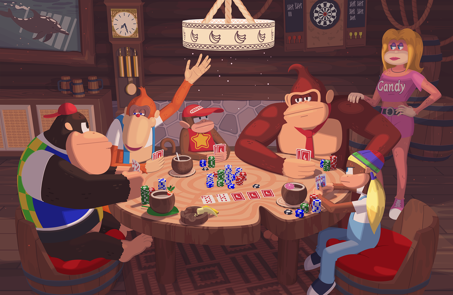Kongs Playing Poker - Personal Piece