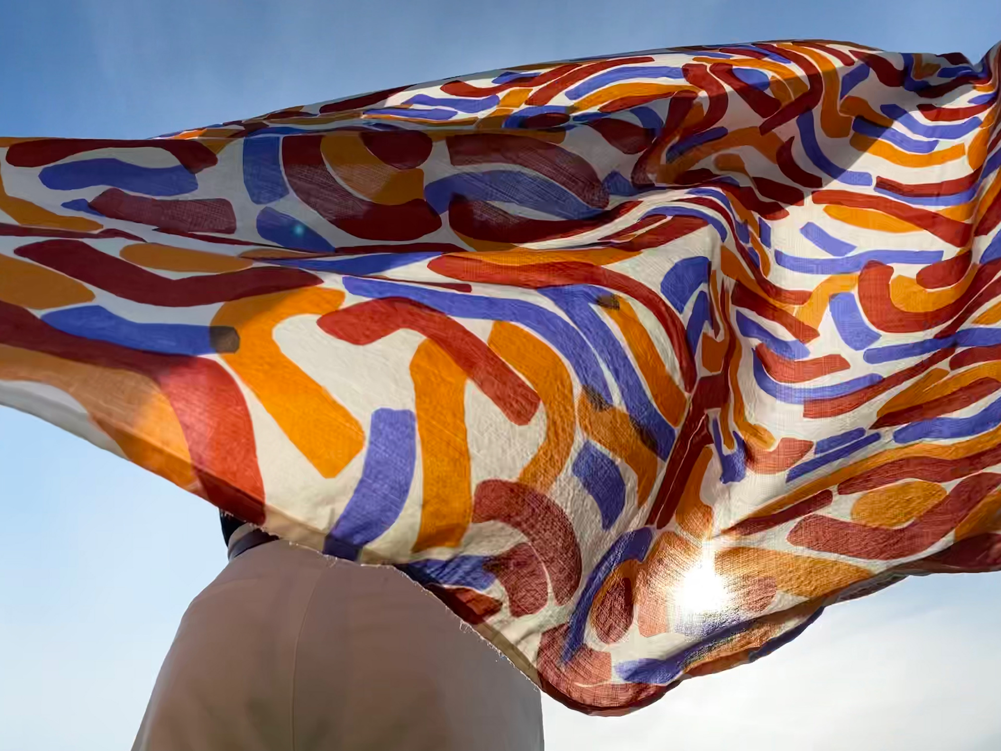 Strangers in Synchrony | Screen Printed Wool Delaine Repeat