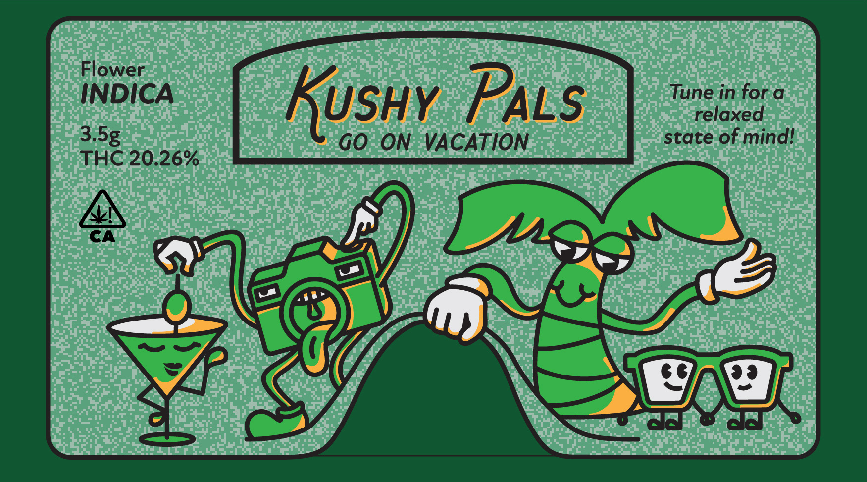 Characters related to vacation to promote relaxation.