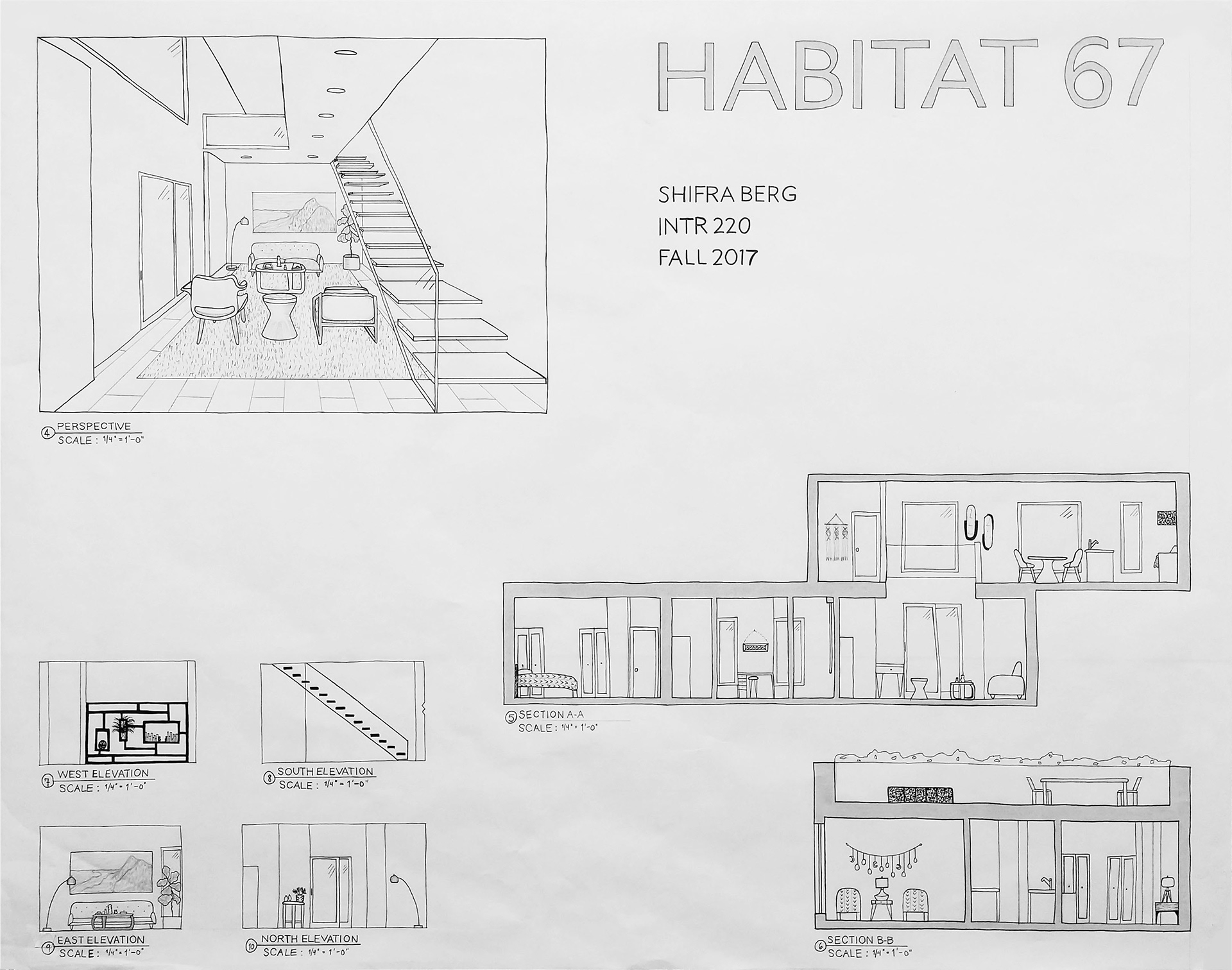 Habitat 67 Apartment Drawings