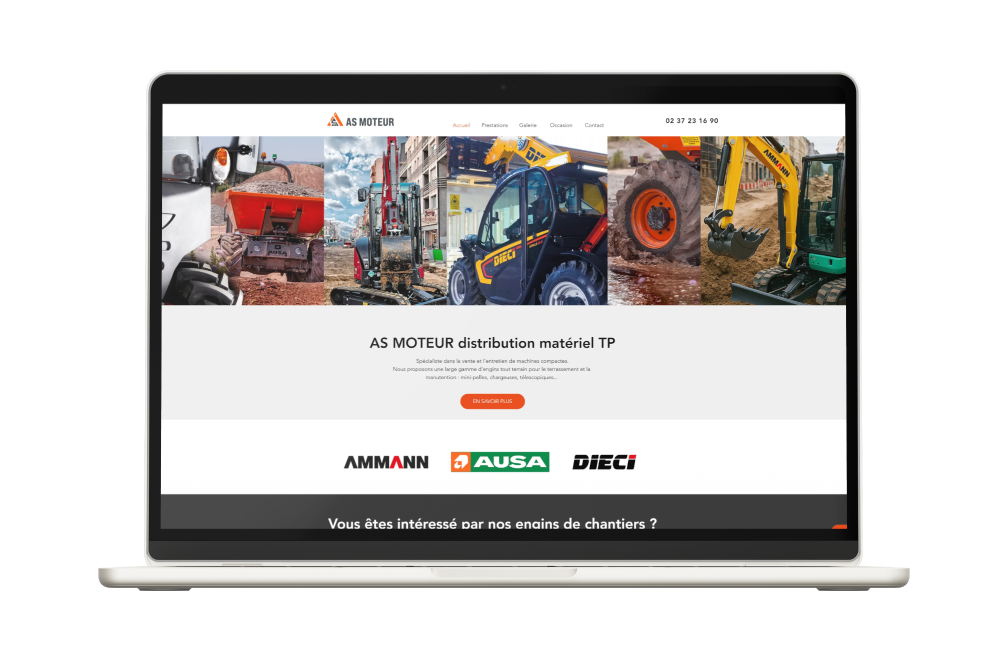 Site Web AS Moteur - engins de chantier