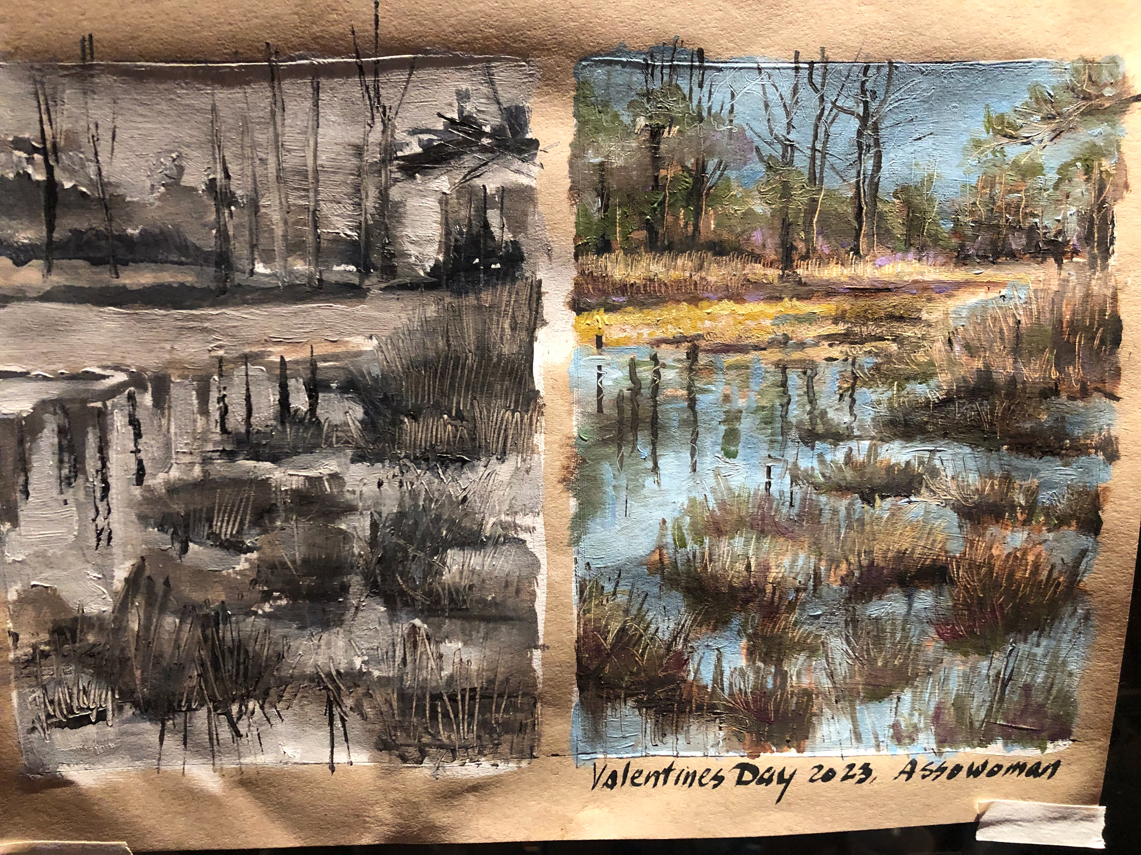 Assawoman State Park Value study and Color Study