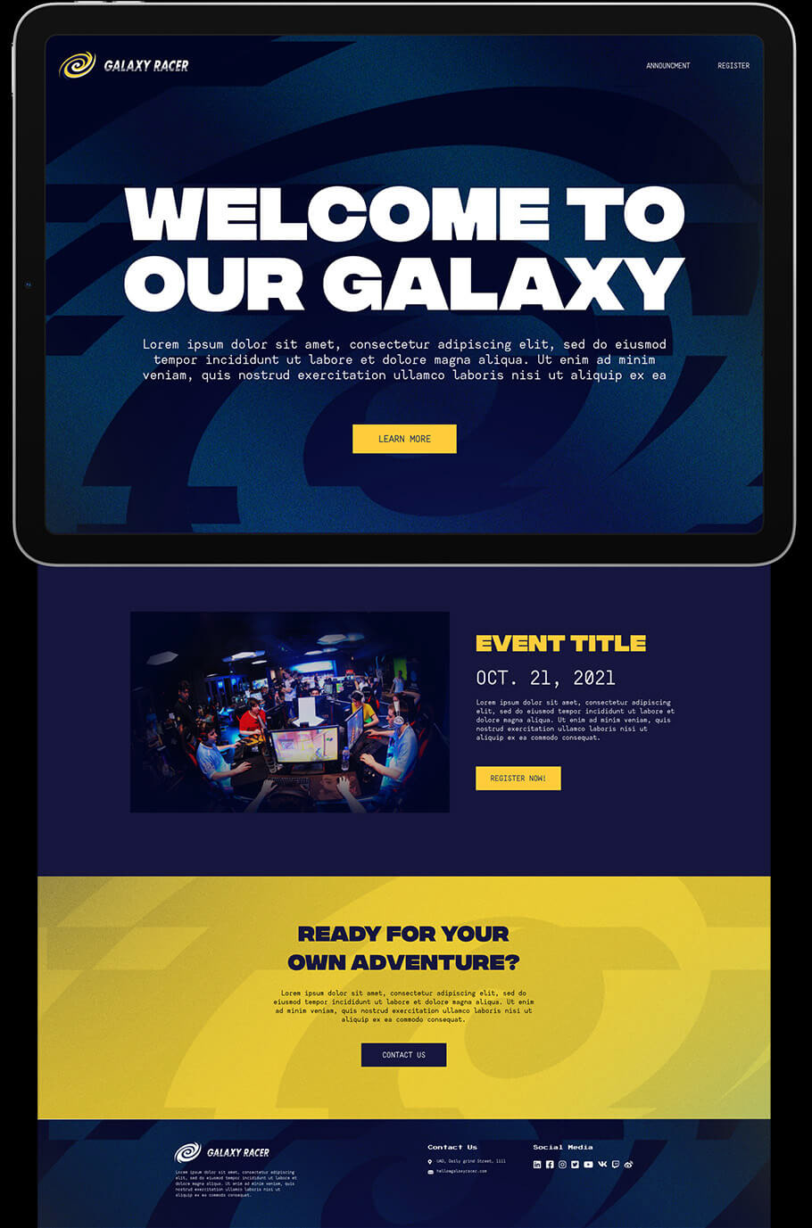 Galaxy Racer Website Design