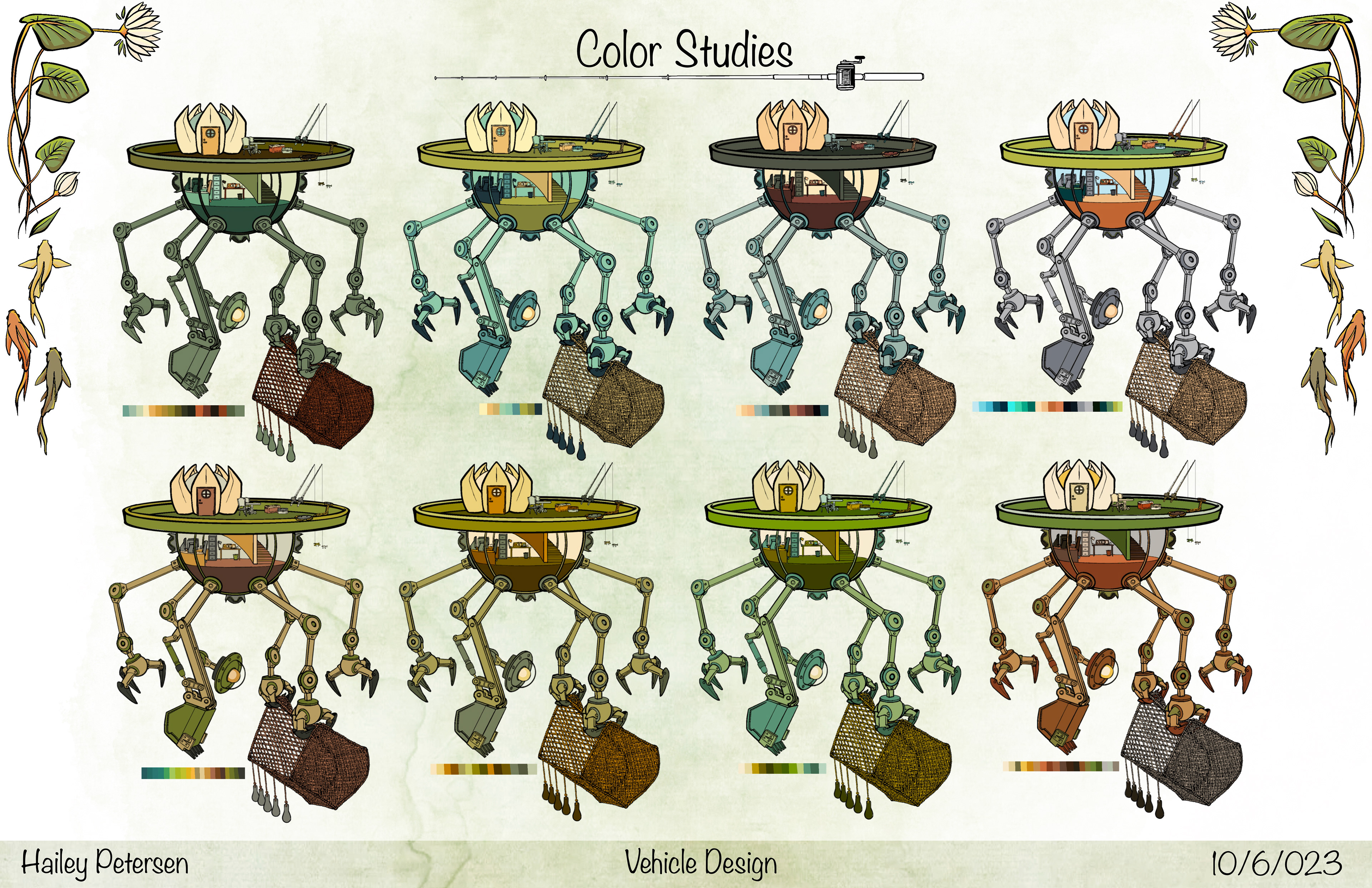 Lilly Pad Machine Color Studies (Procreate) 2023