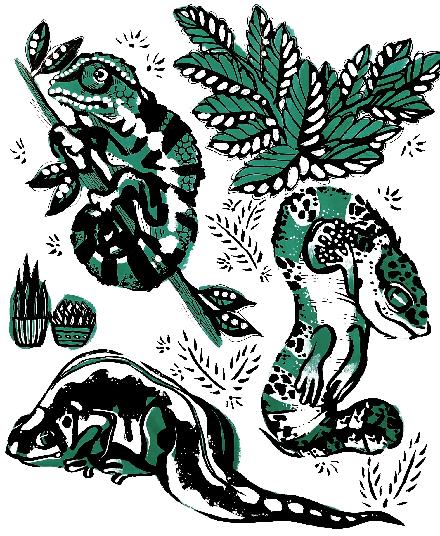 Lizards (2020) Acrylic Paint
