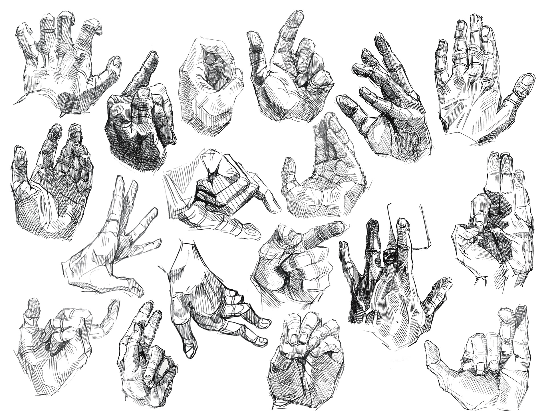 Hands (2022) Ink on Paper