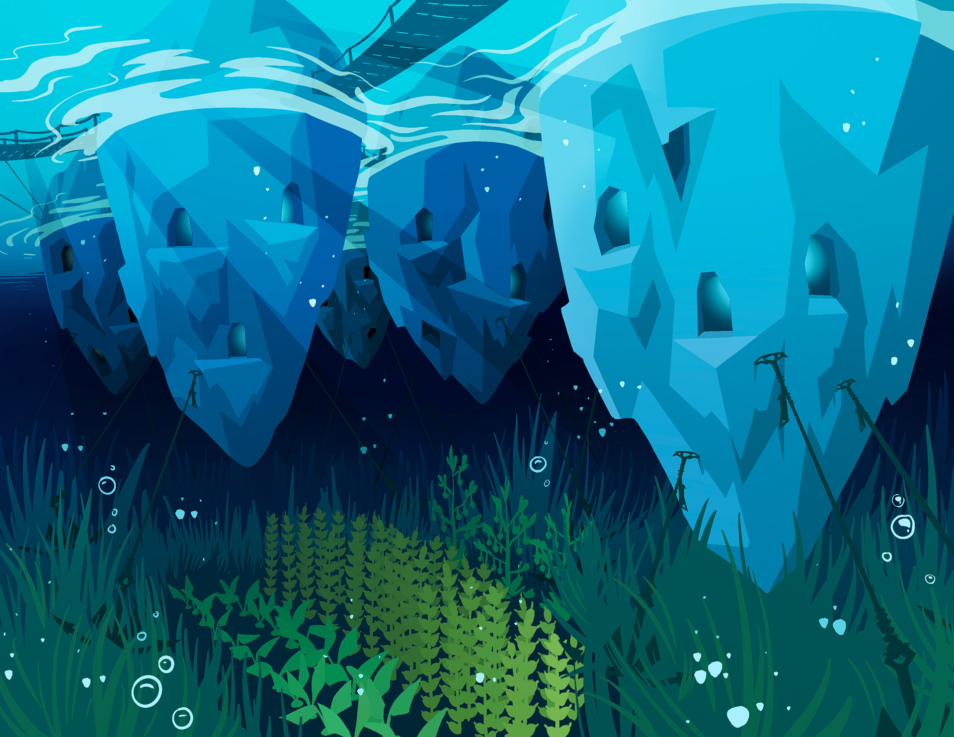 Ice World: Below (Procreate) 2024