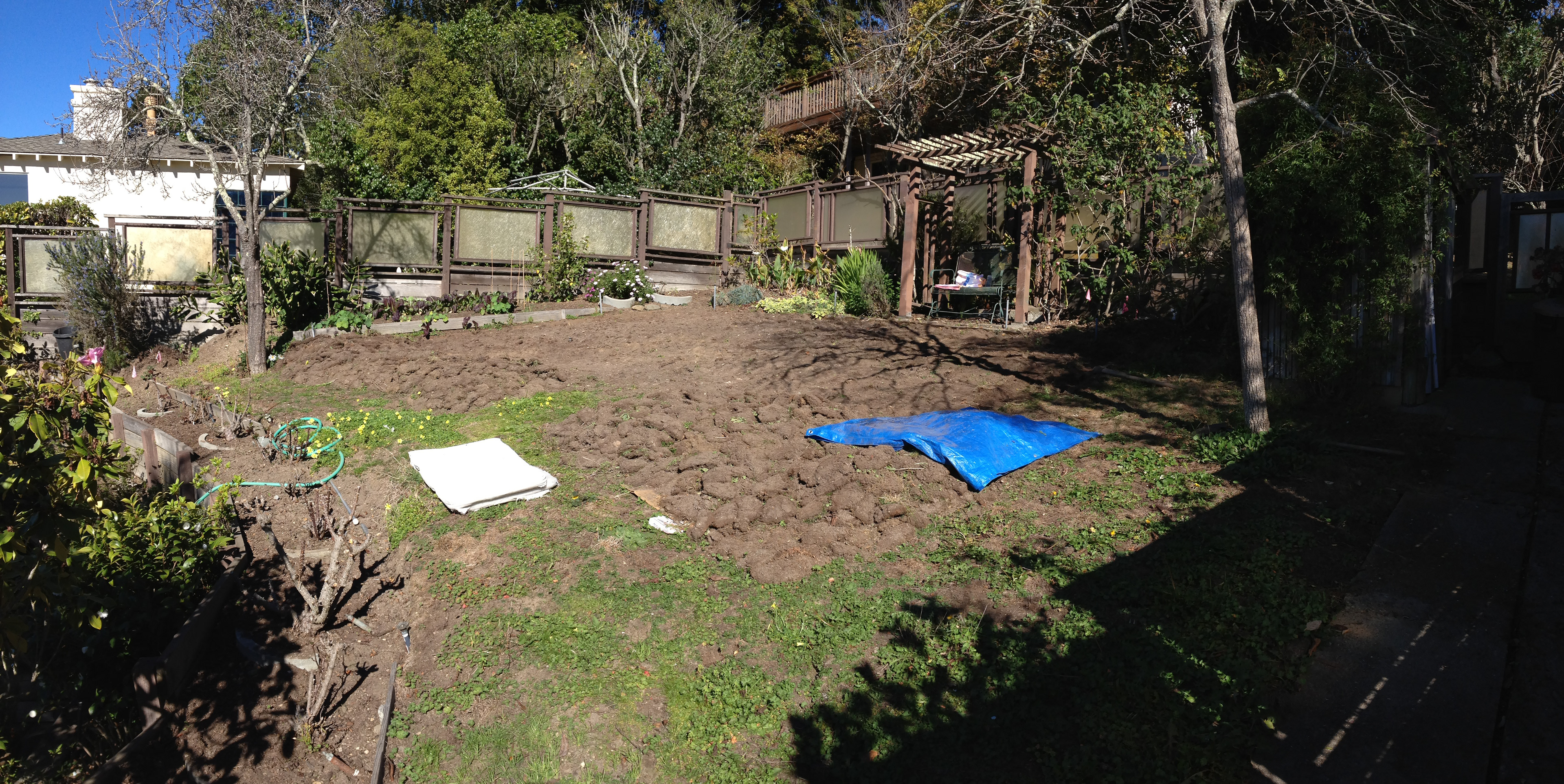 Before - Turning over old lawn