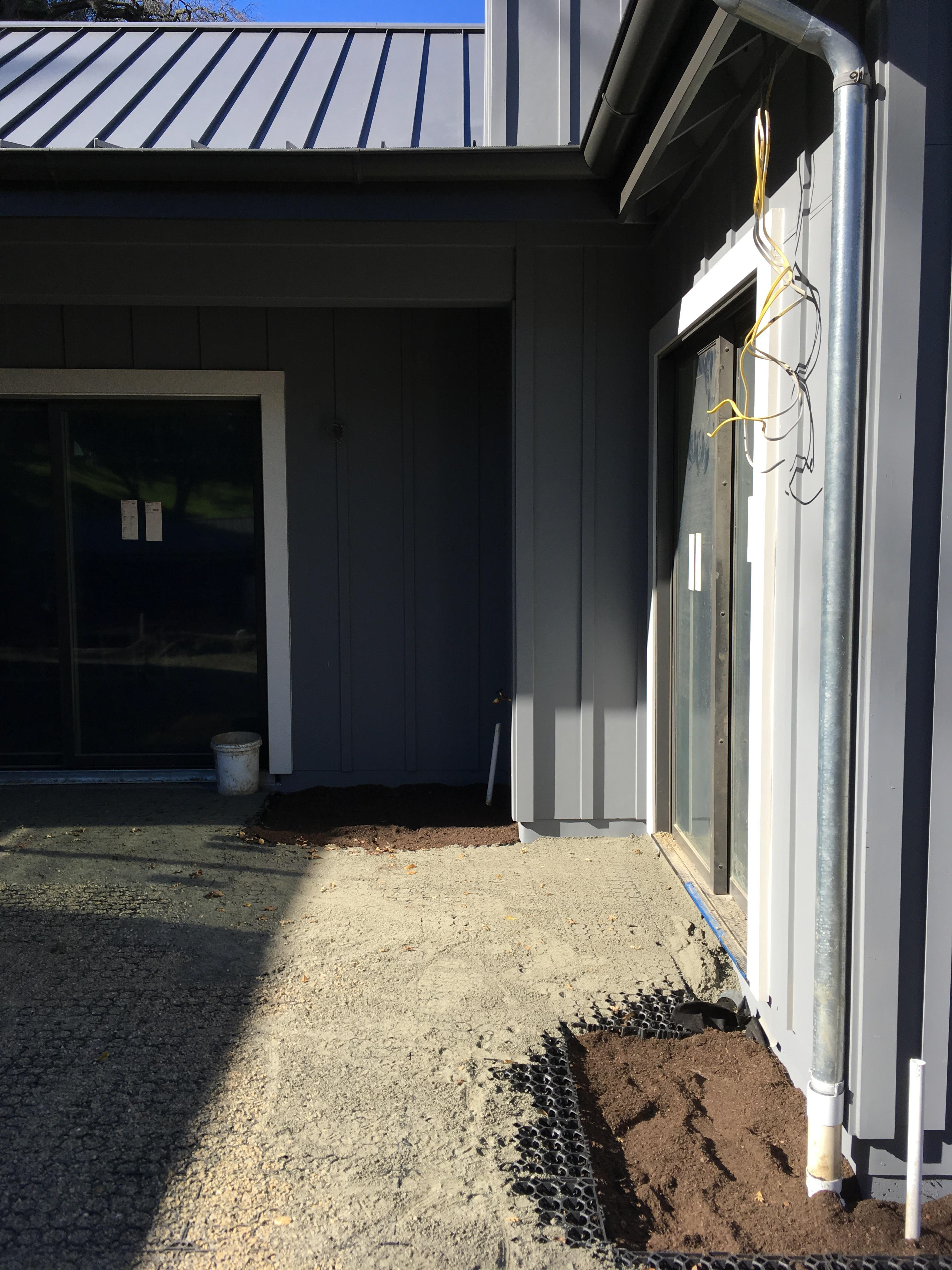 Patio  - tanks covered, ready for patio pavers