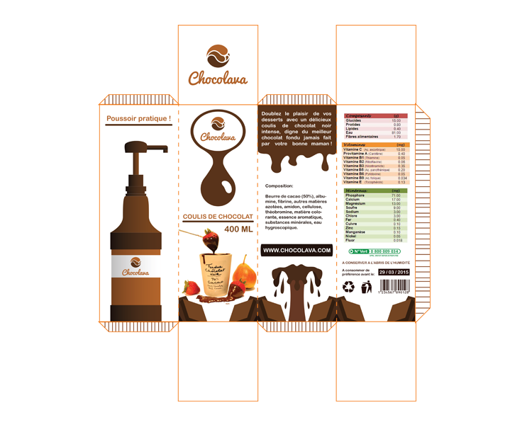 Patron - Coulis de chocolat Chocolava