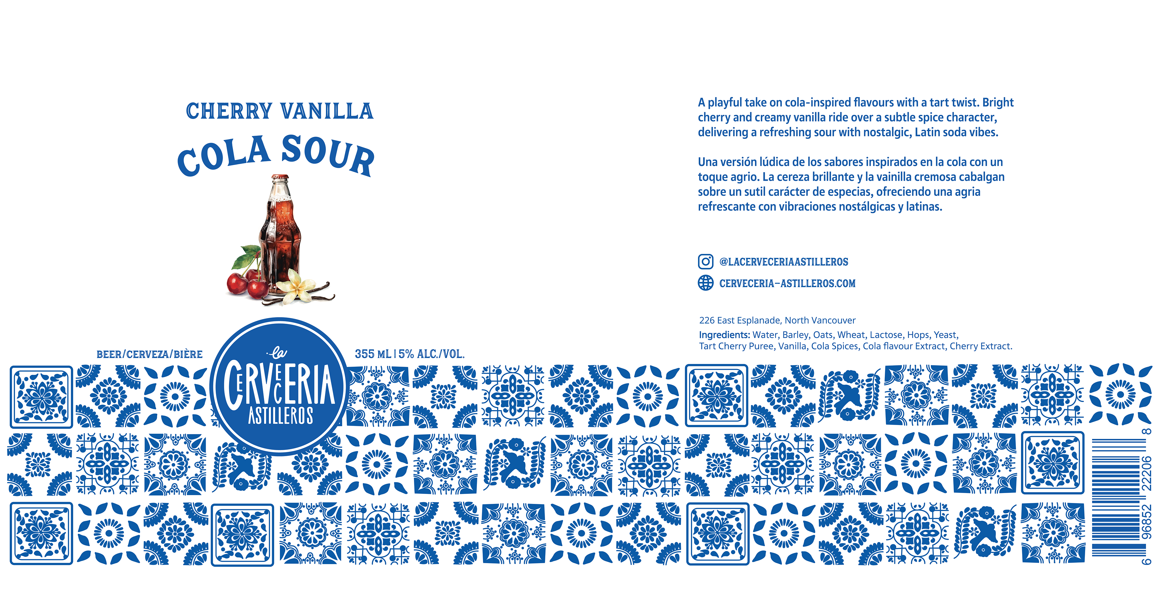 La Cerveceria Astilleros, Cherry Vanilla Cola Sour: 355 mL label, Illustrator, 2026