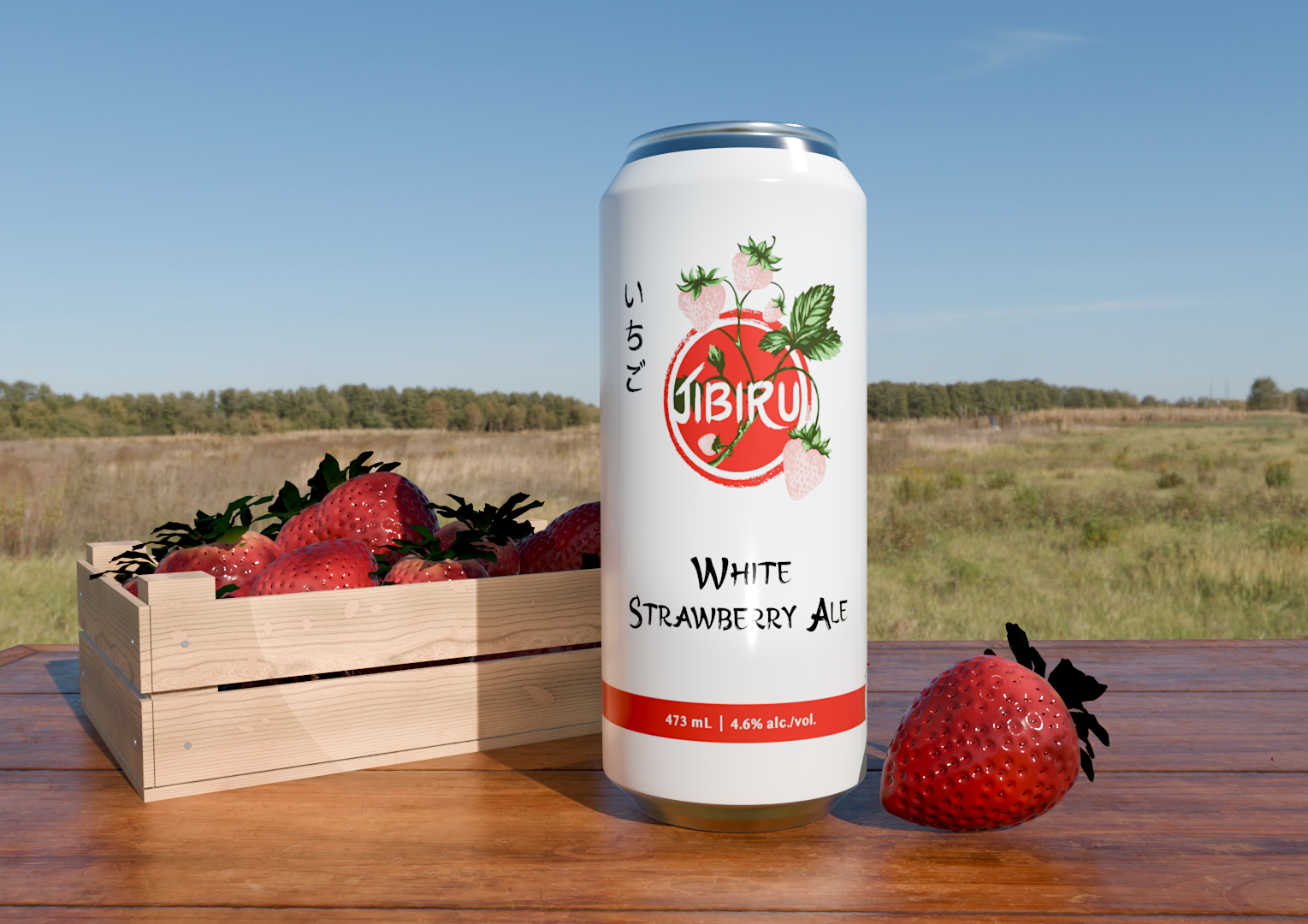 Jibiru White Strawberry Ale, 473mL can model, Blender, 2026
