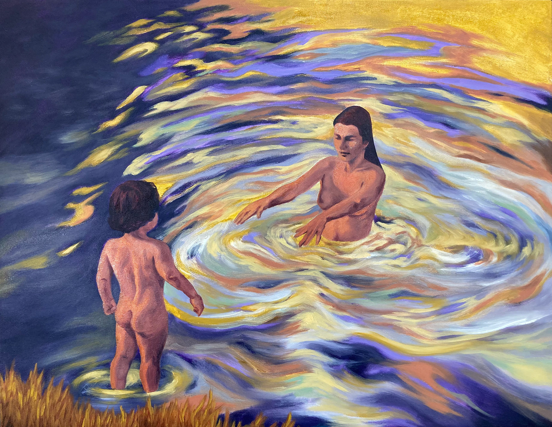"Nude Impressionist Series: 2", oil on canvas, 28 x 30, 2023