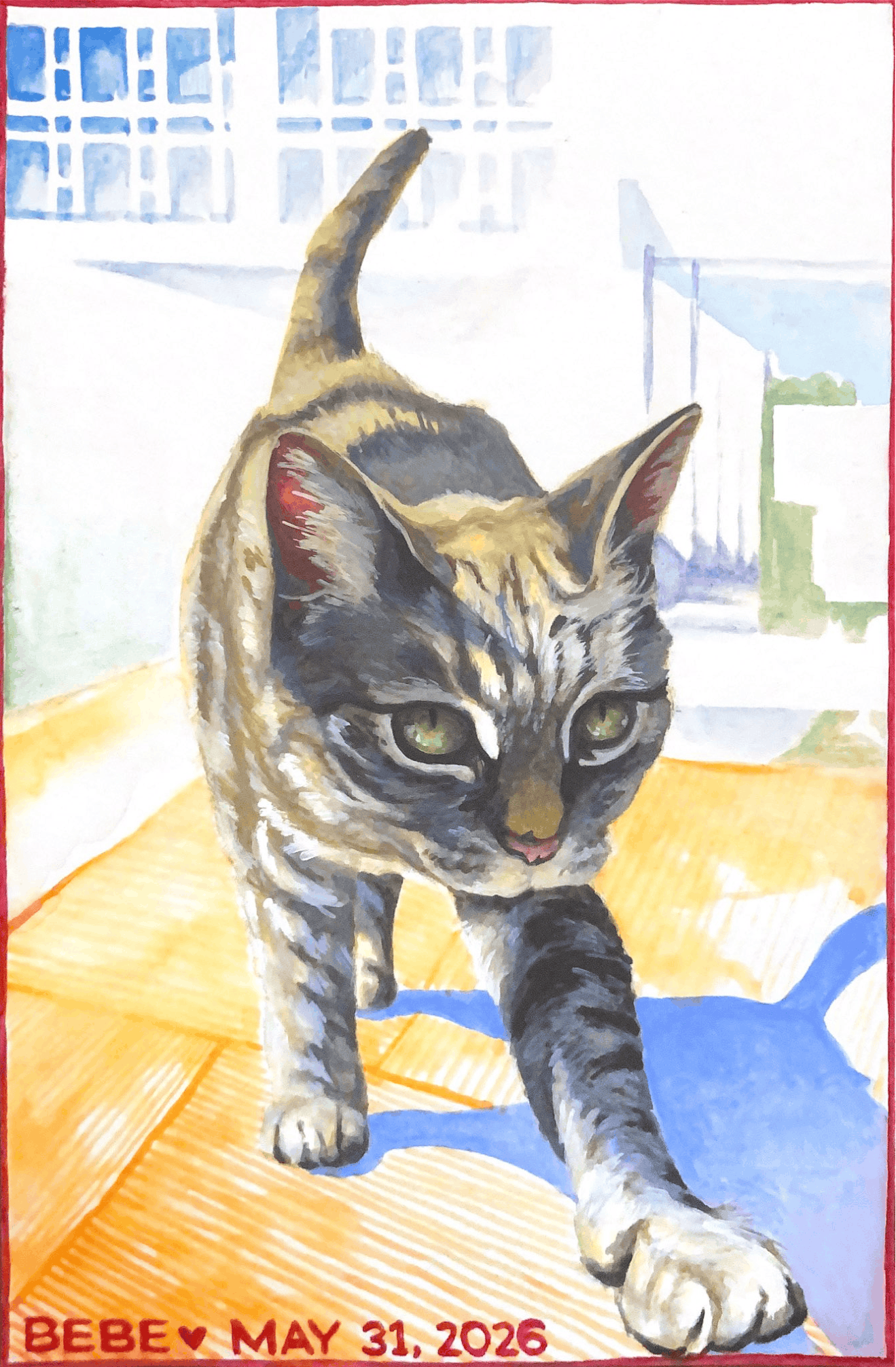 For G- gouache on paper, 8 x 10, 2026
