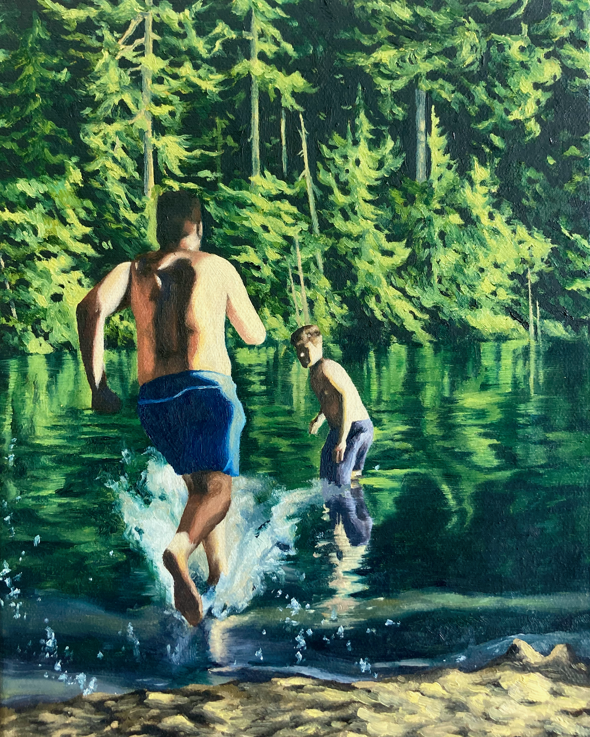 "In Memory Tryptic", 1, oil on canvas, 10 x 12, 2024