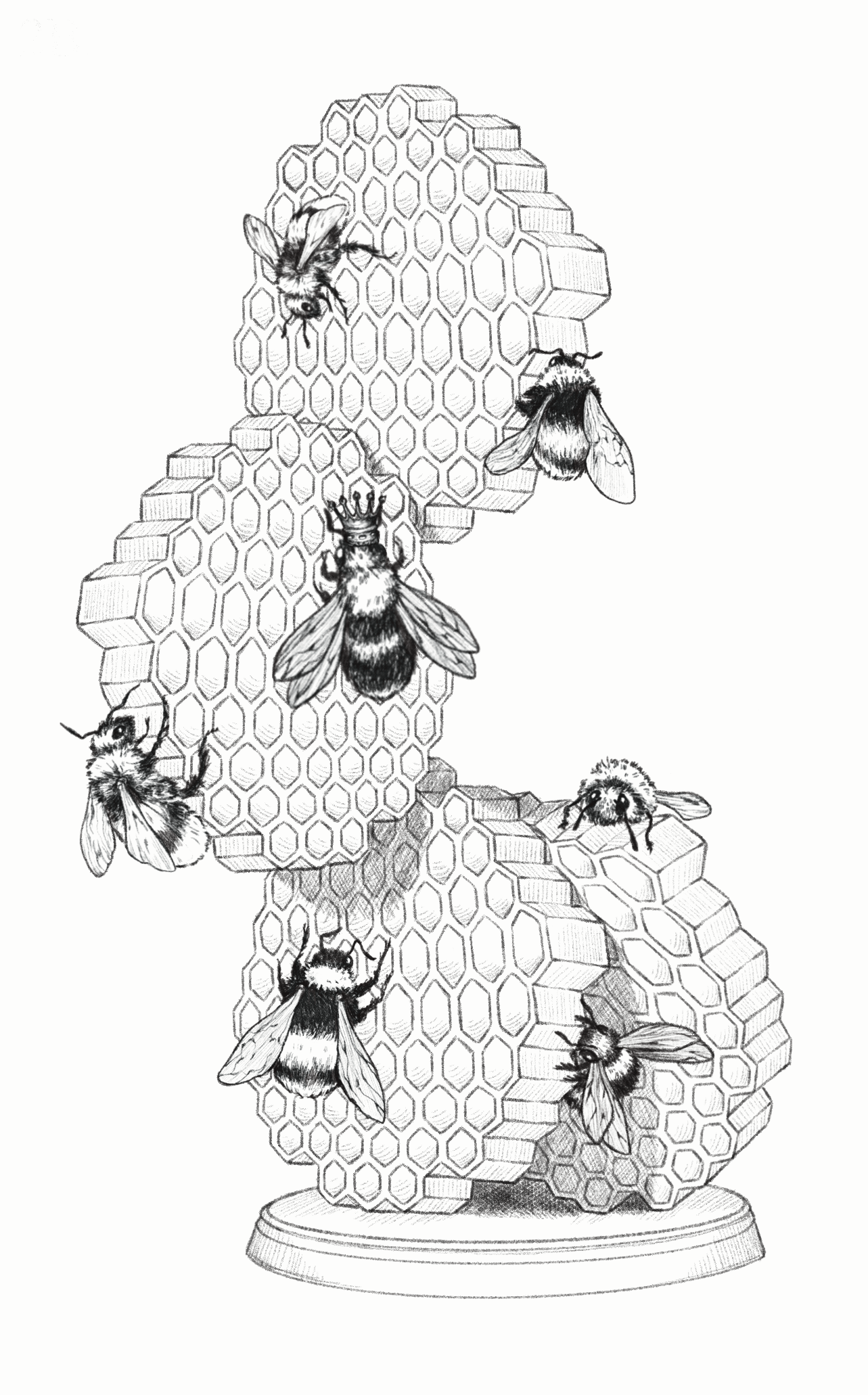 "Hive Moving Sculpture Concept Art", Procreate, 2024