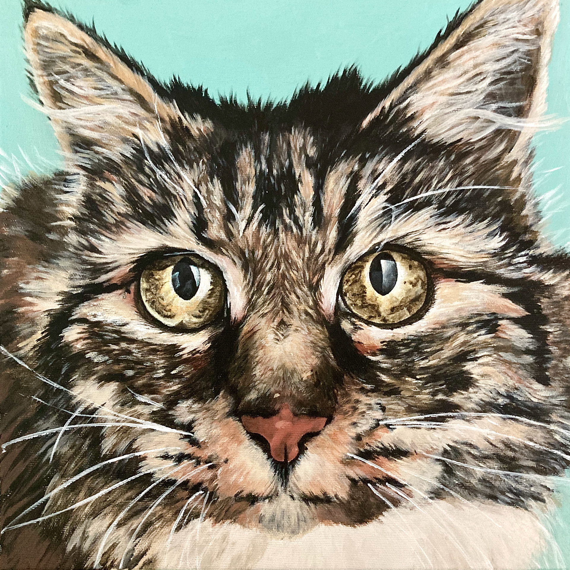 For A- oil on canvas, 10 x 10, 2020