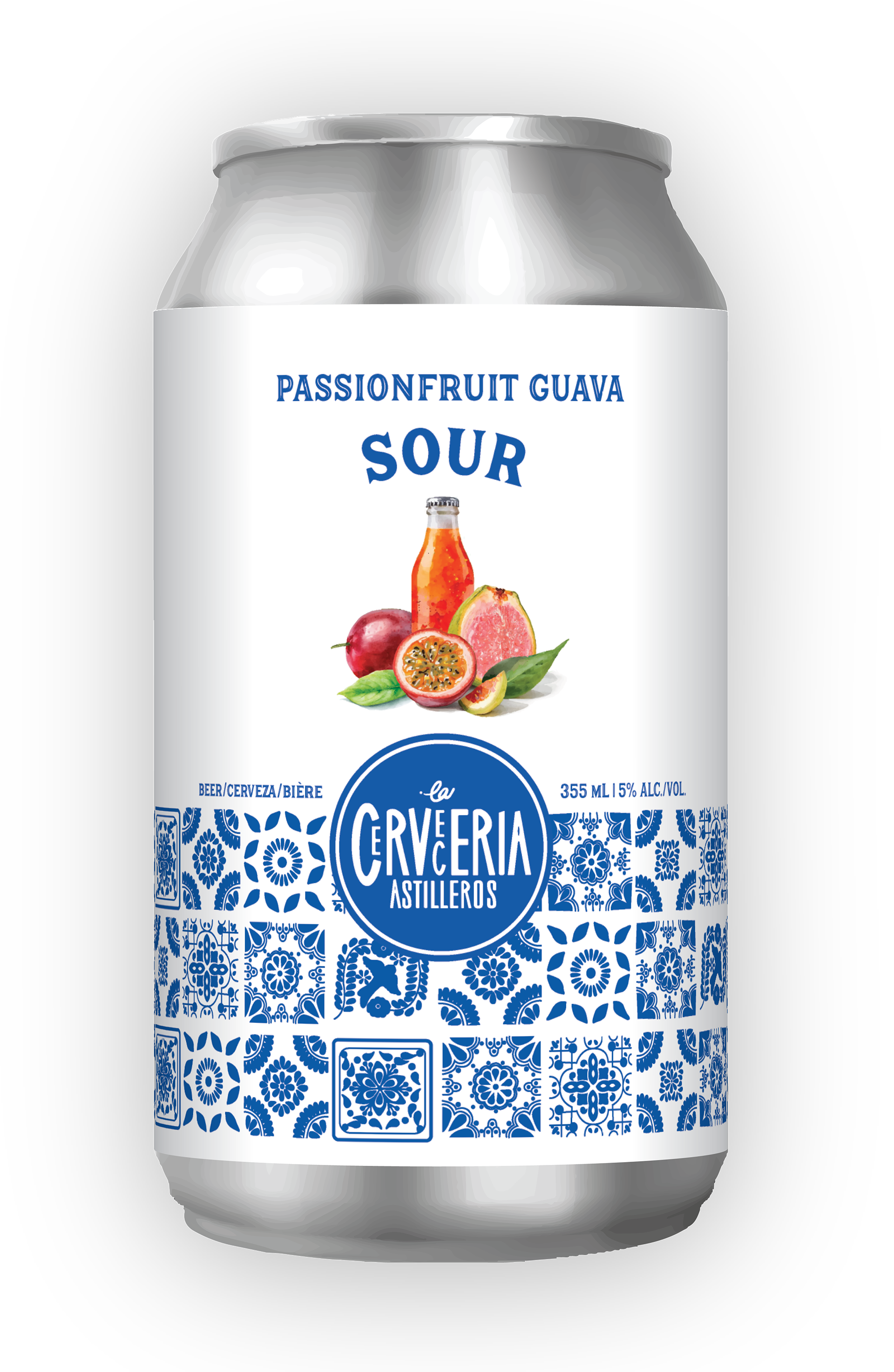La Cerveceria Astilleros, Passionfruit Guava Sour: 355mL can mockup, Illustrator, 2026