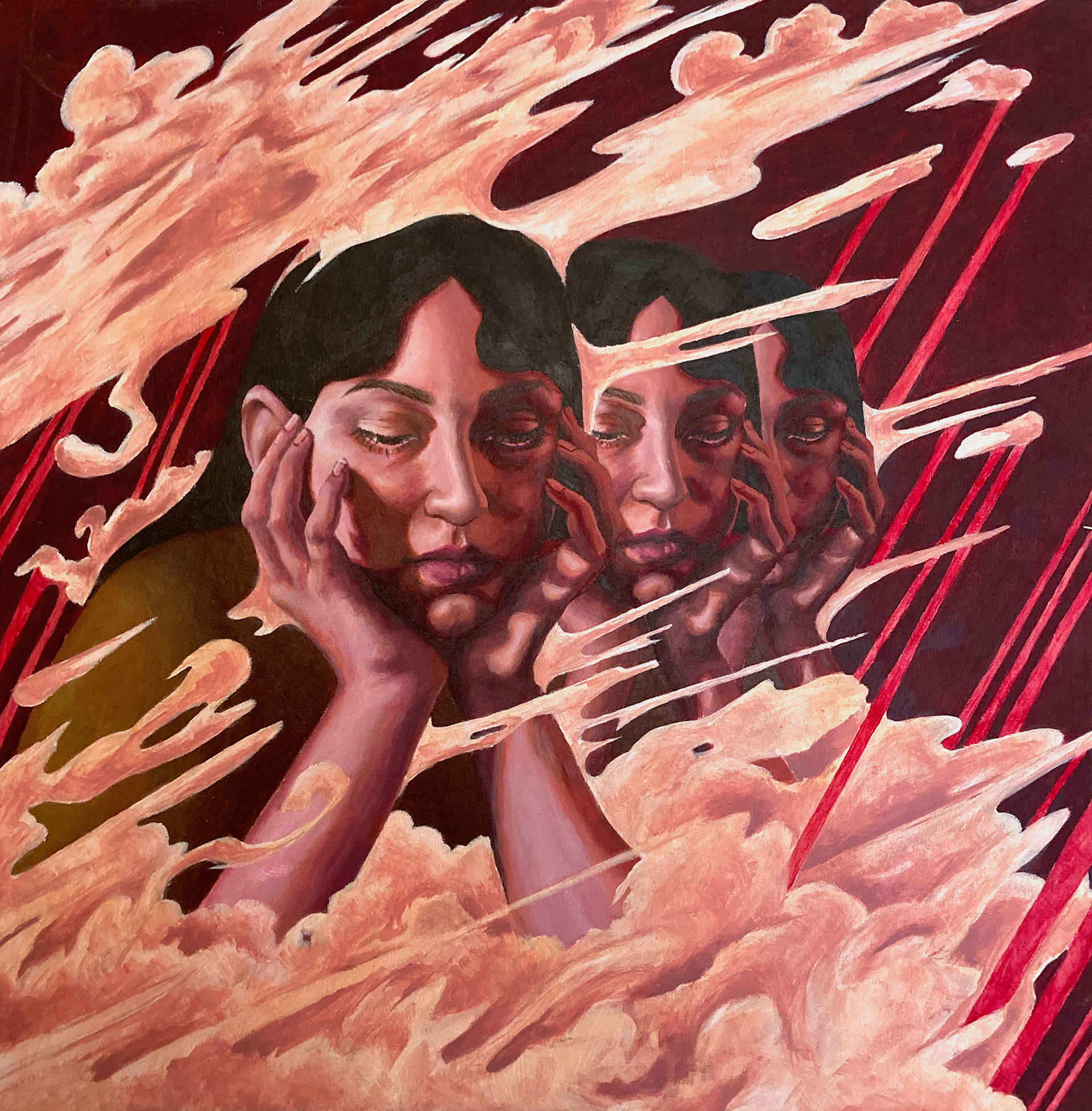 "Contemplation", oil on canvas, 30 x 30, 2022