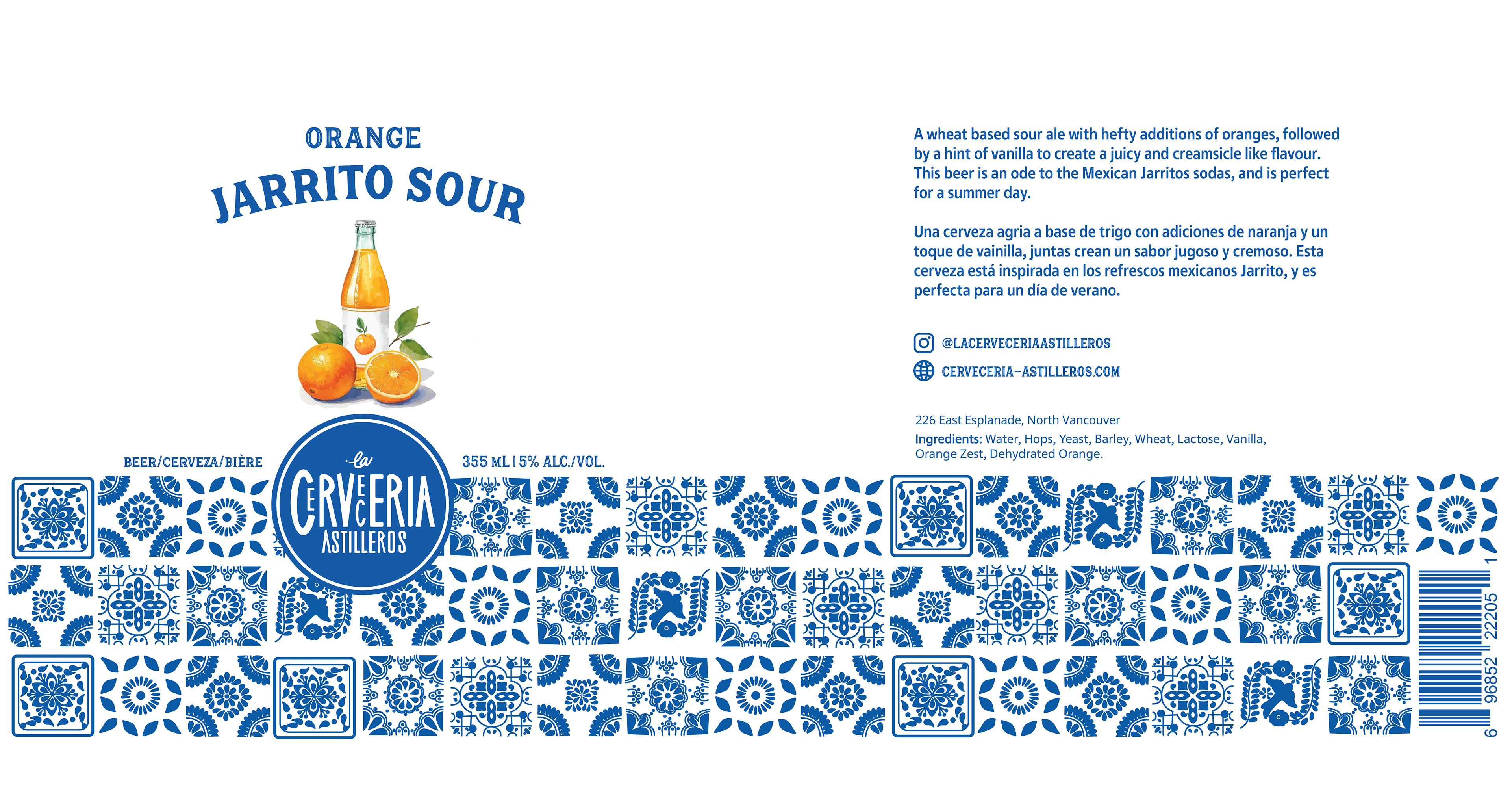 La Cerveceria Astilleros, Orange Jarrito Sour: 355mL label, Illustrator, 2026