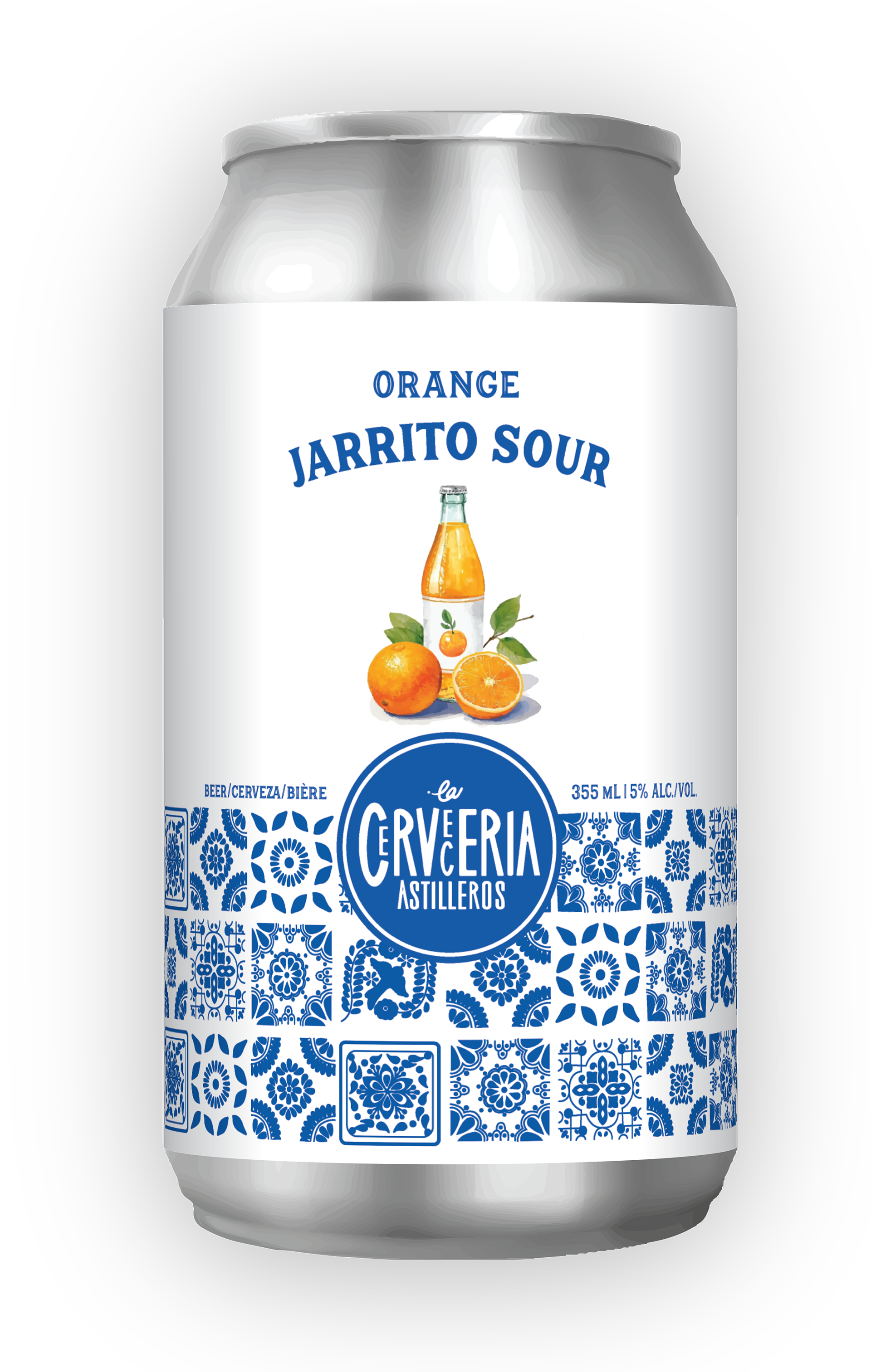 La Cerveceria Astilleros, Orange Jarrito Sour: 355mL can mockup, Illustrator, 2026