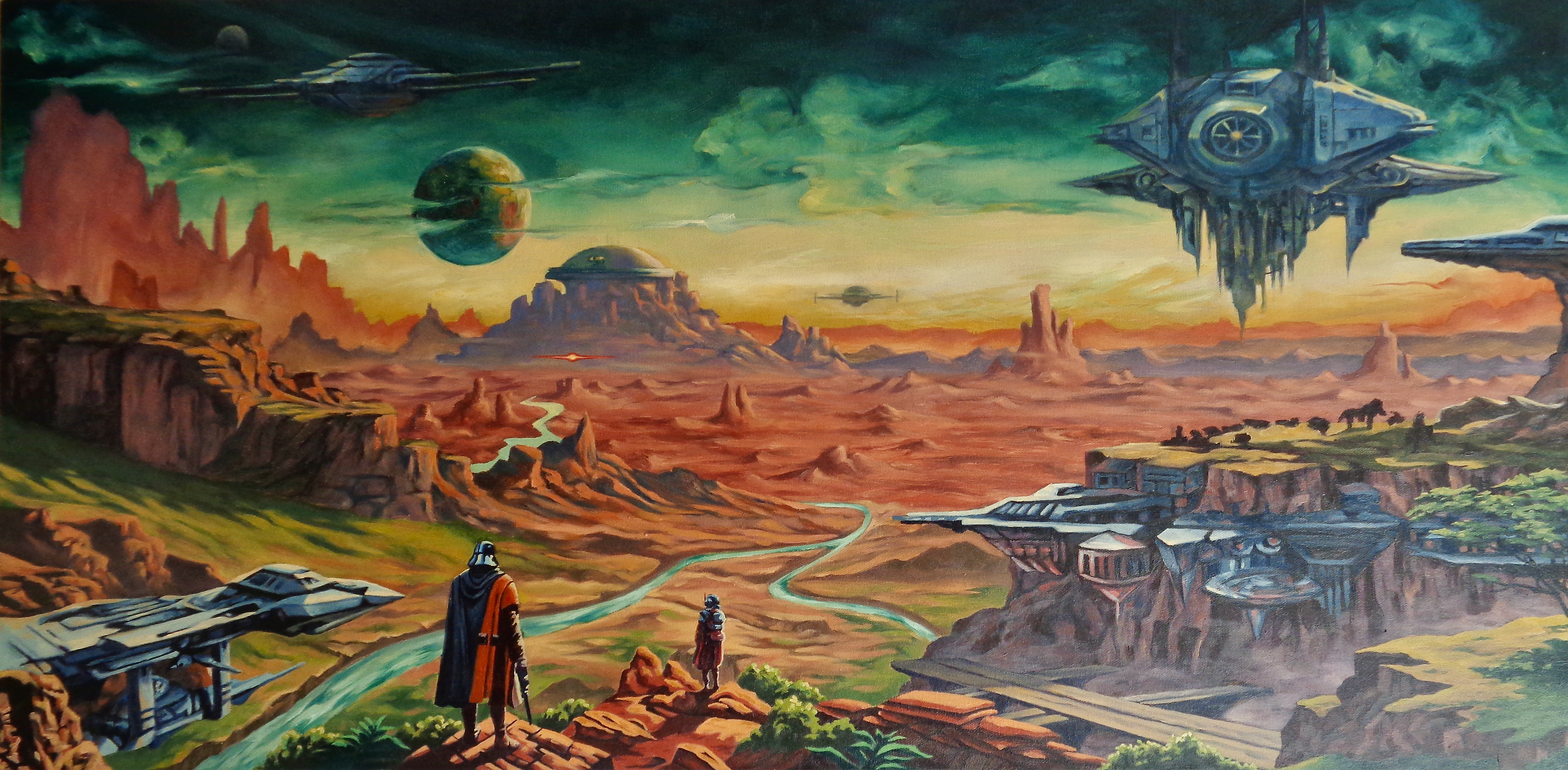 "Another Star Wars Universe", oil on canvas, 18 x 36, 2024