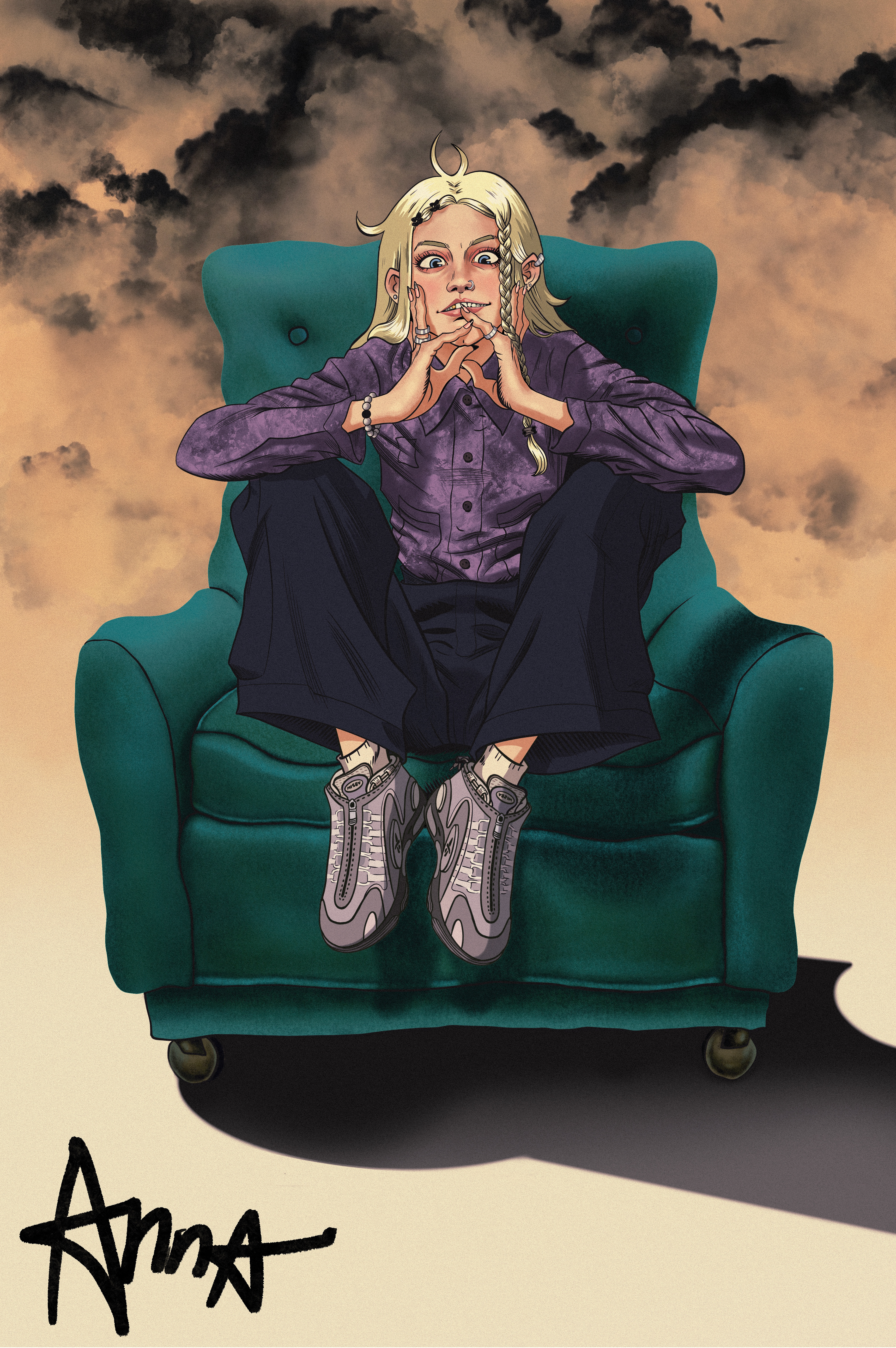 "Gorillaz Caricature", Procreate, 2022