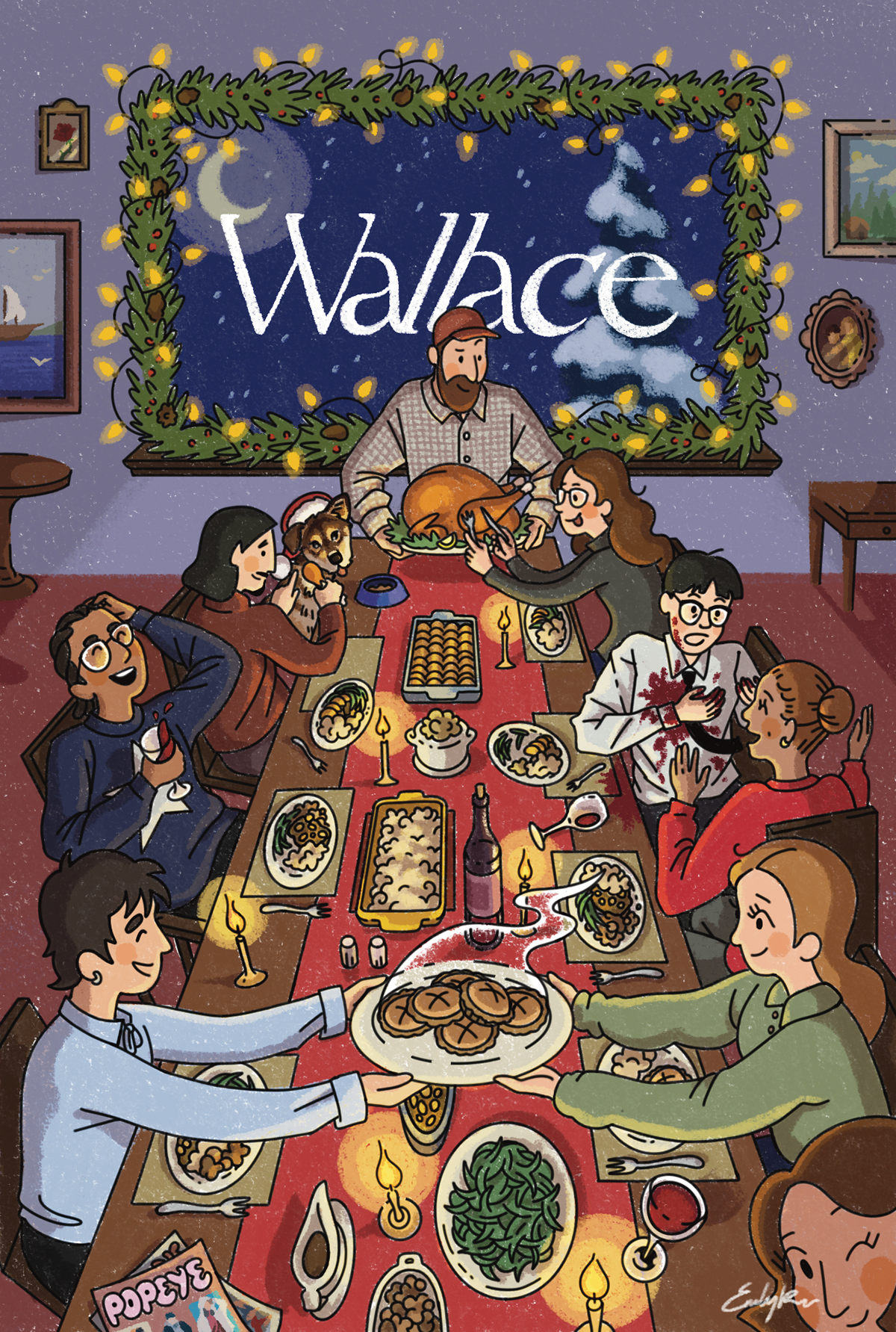 Wallace Mercantile- Annual holiday card, Procreate, 2025