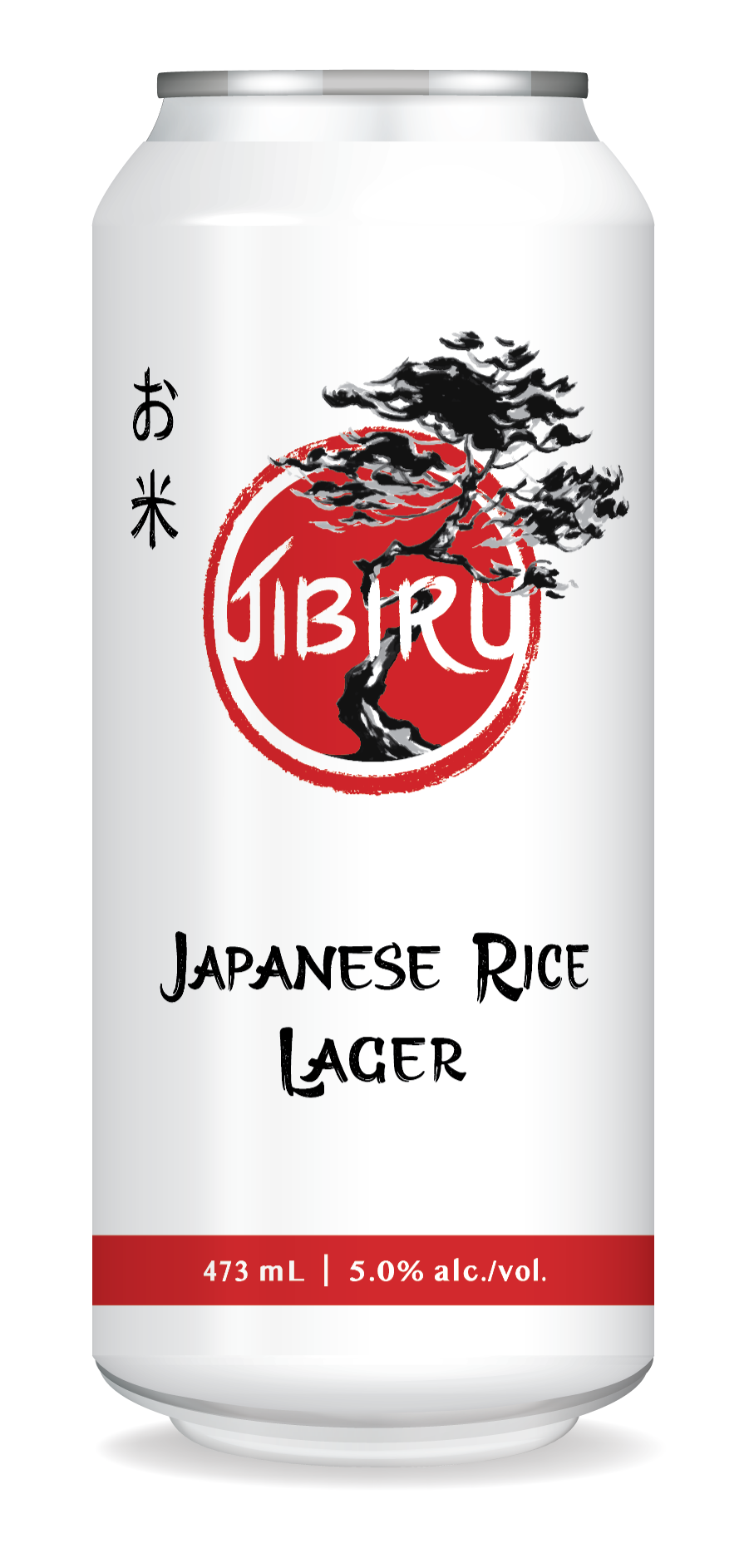 Jibiru Japanese Rice Lager, 473mL can mockup, Illustrator, 2026