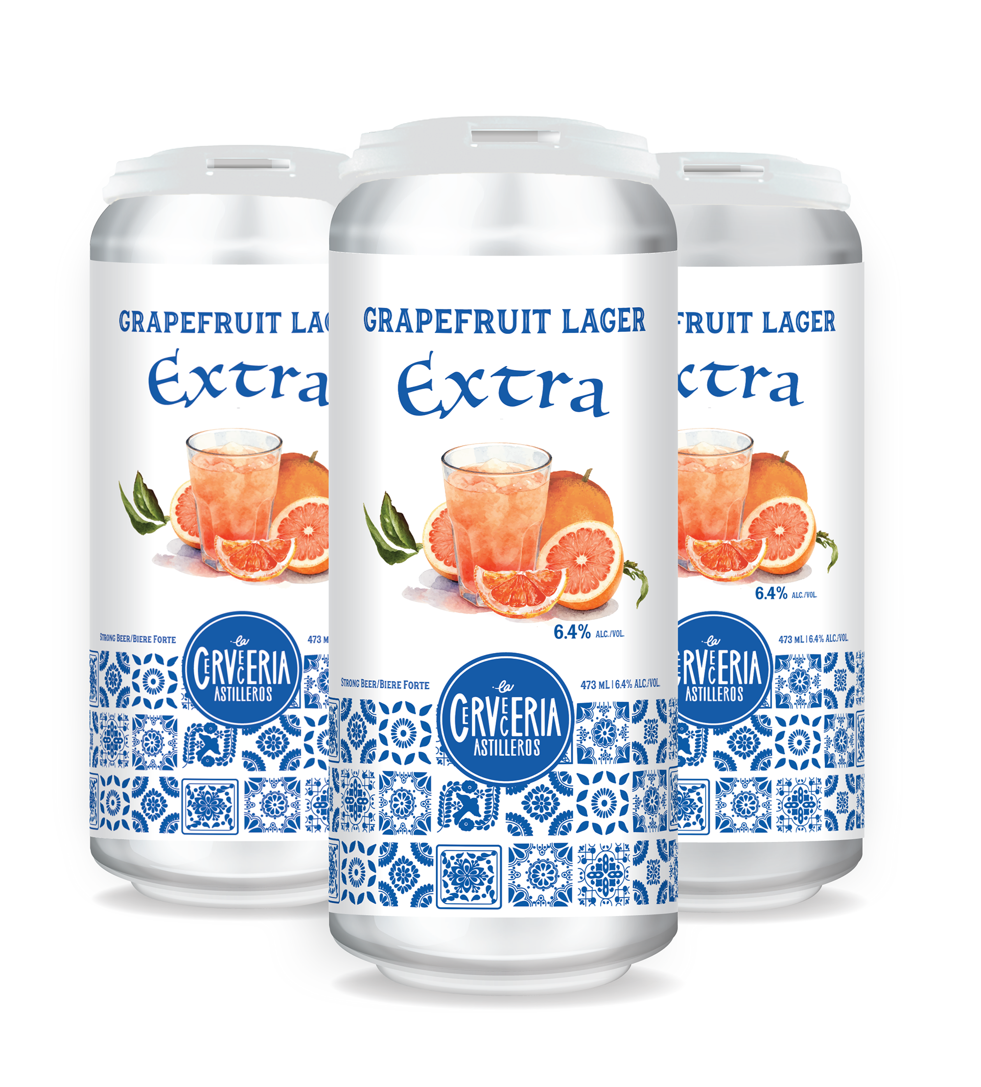 La Cerveceria Astilleros, Grapefruit Lager Extra: 473mL 4-pack can mockup, Illustrator, 2026