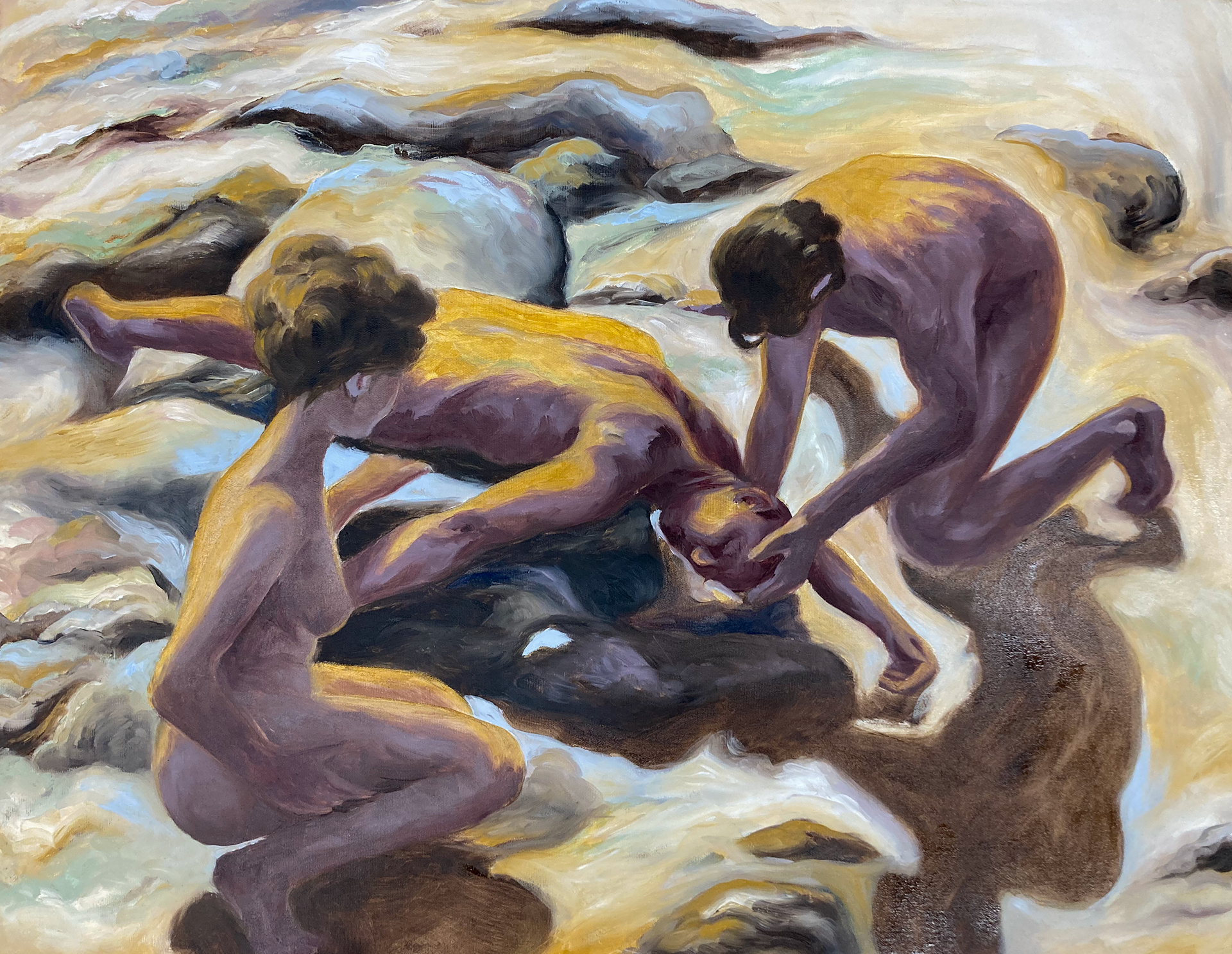 "Nude Impressionist Series: 3", oil on canvas, 28 x 30, 2024