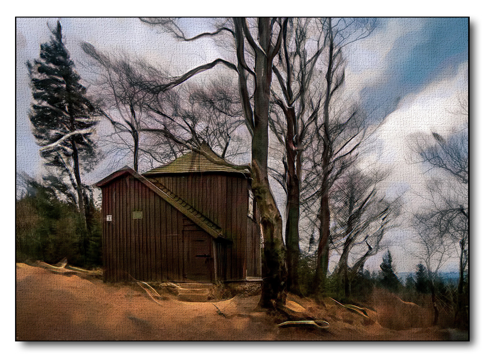 Goethehäuschen auf dem Kickelhahn, Digital Painting 