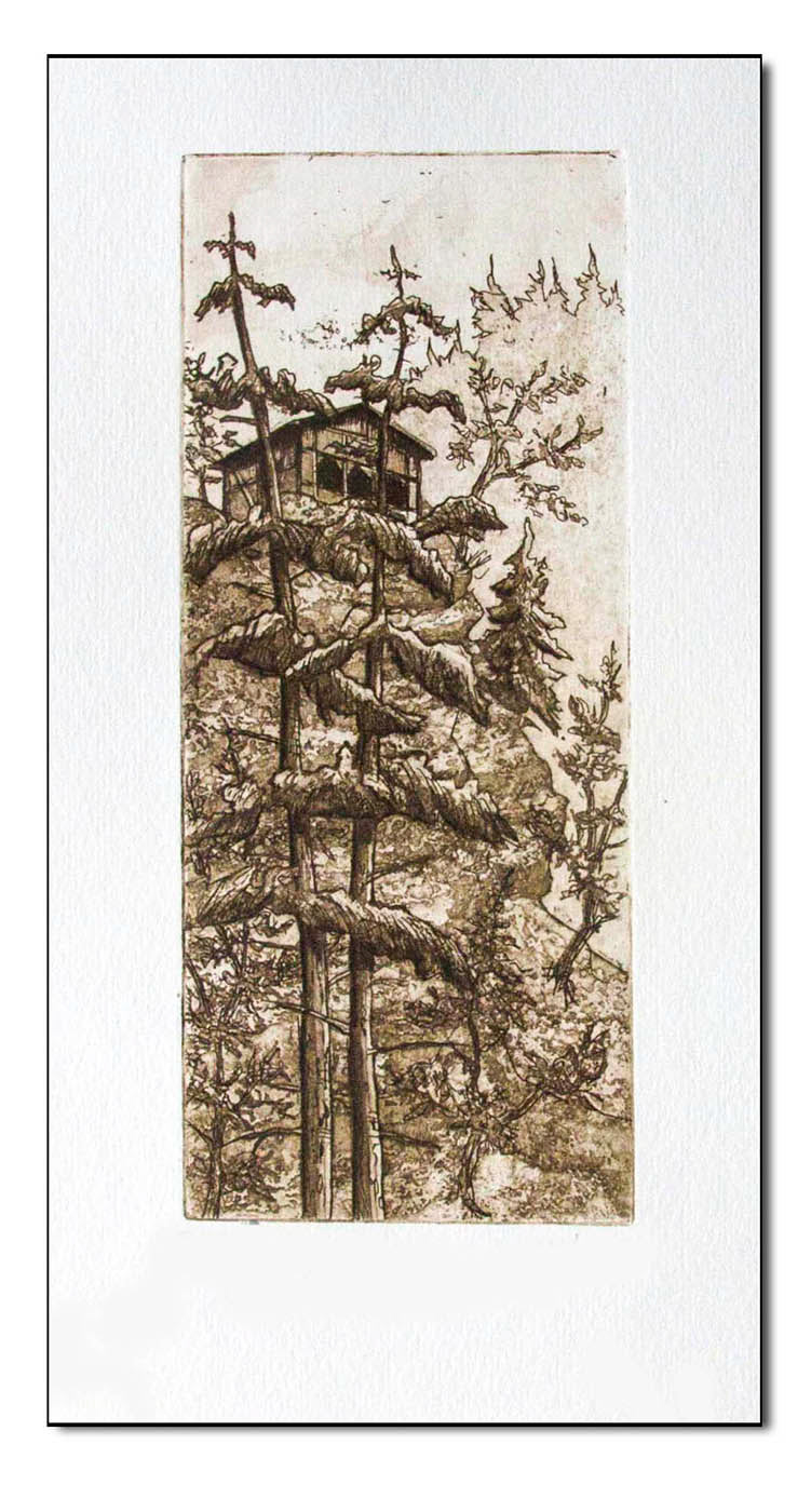 Am Schwalbenstein, Radierung